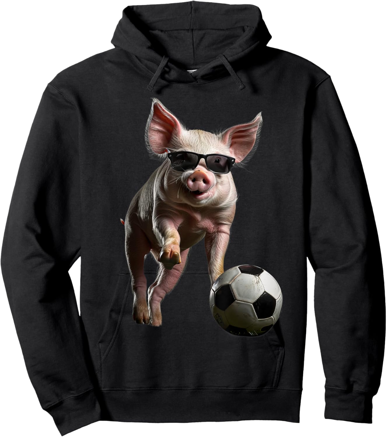 Pig Soccer Football Hoodie - Hoodie | Black