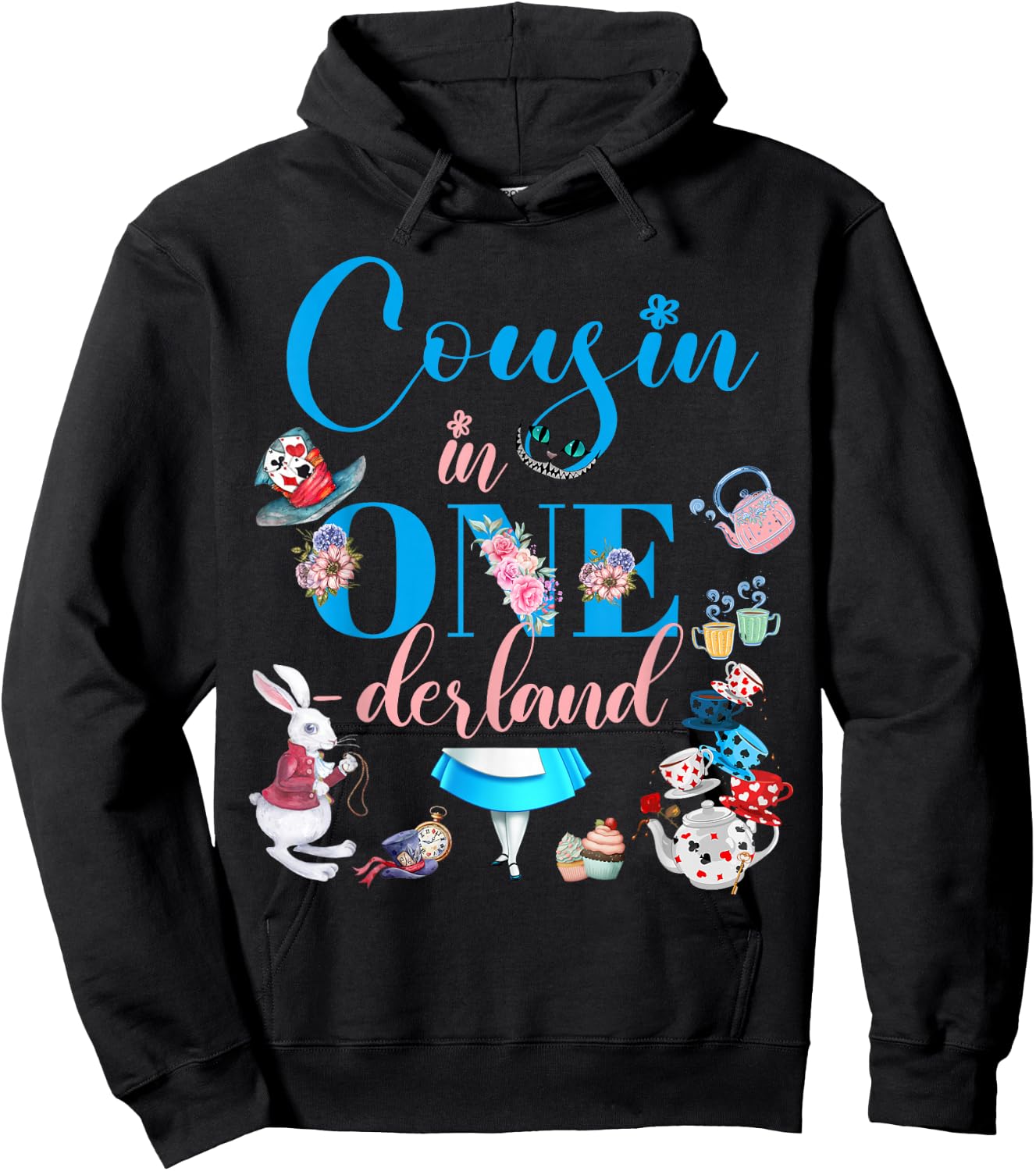 Alice in ONEderland Family Cousin Of The Birthday Girl Hoodie - Hoodie | Black