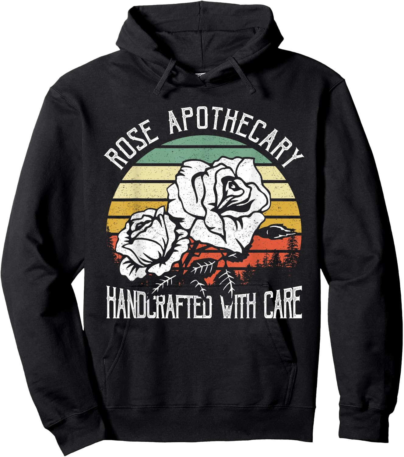 Rose Apothecary Handcrafted With Care Gift Shirt Rose Lovers Hoodie - Hoodie | Black