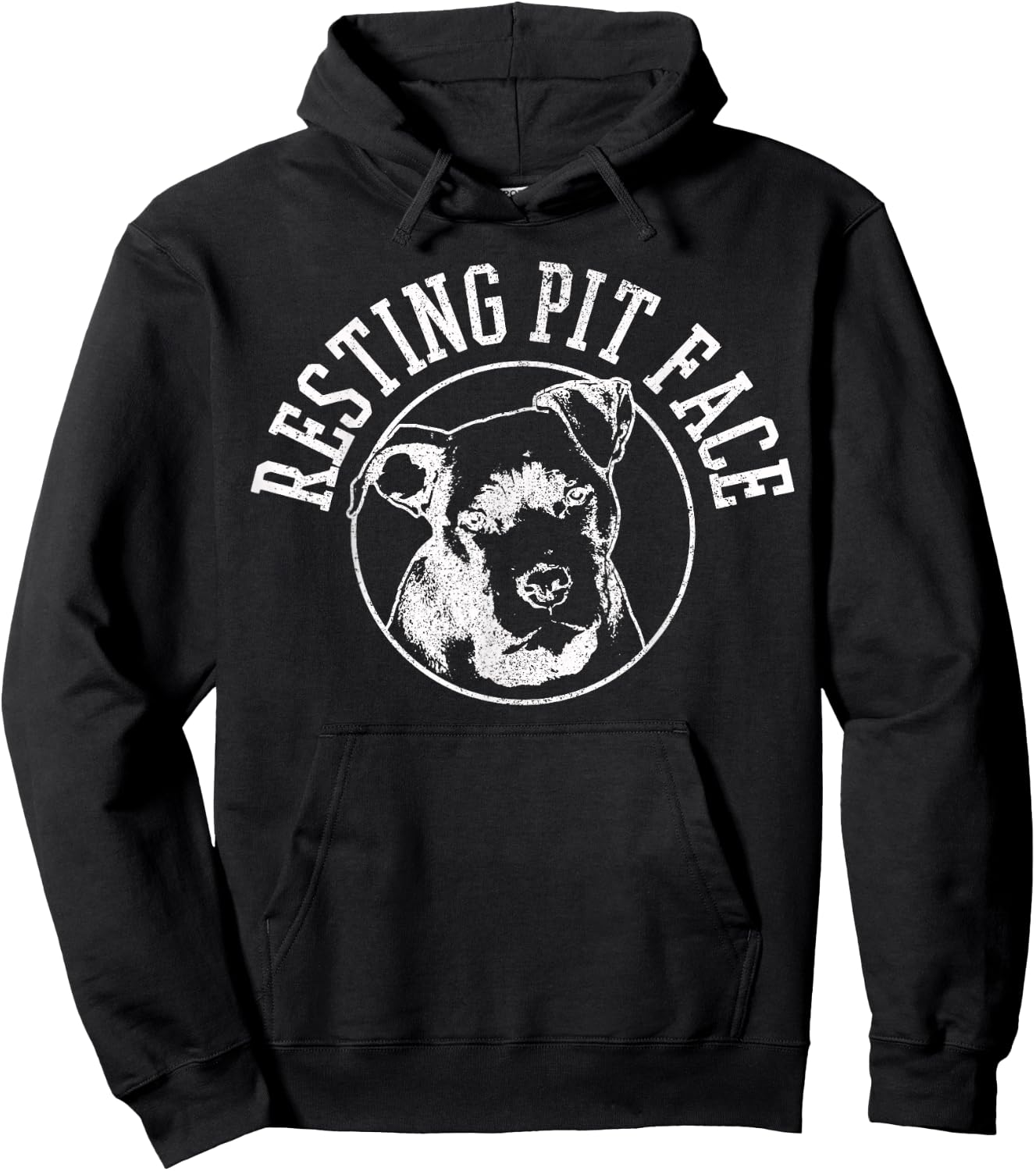 Resting Pit Face Funny Pitbull Dog Lover Funny Gift Hoodie - Hoodie | Black