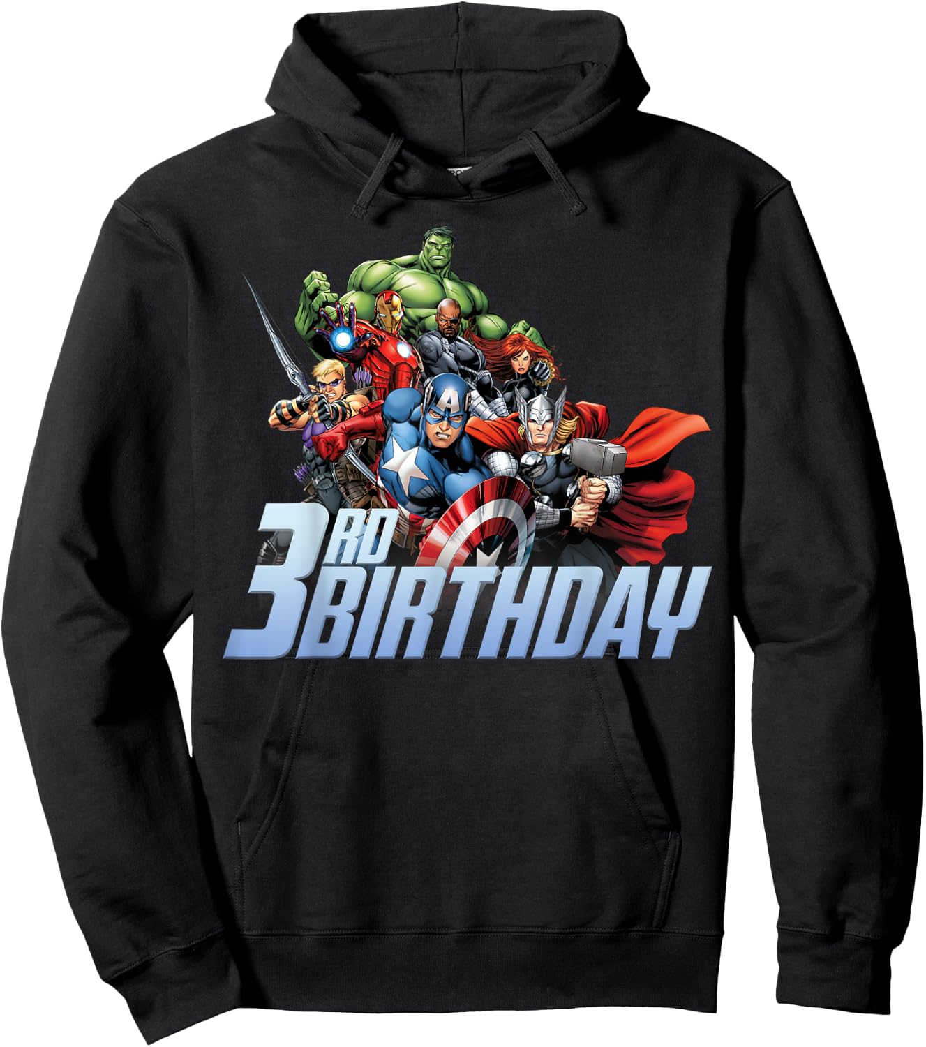 Marvel Avengers Action Shot 3rd Birthday Small Hoodie - Hoodie | Black