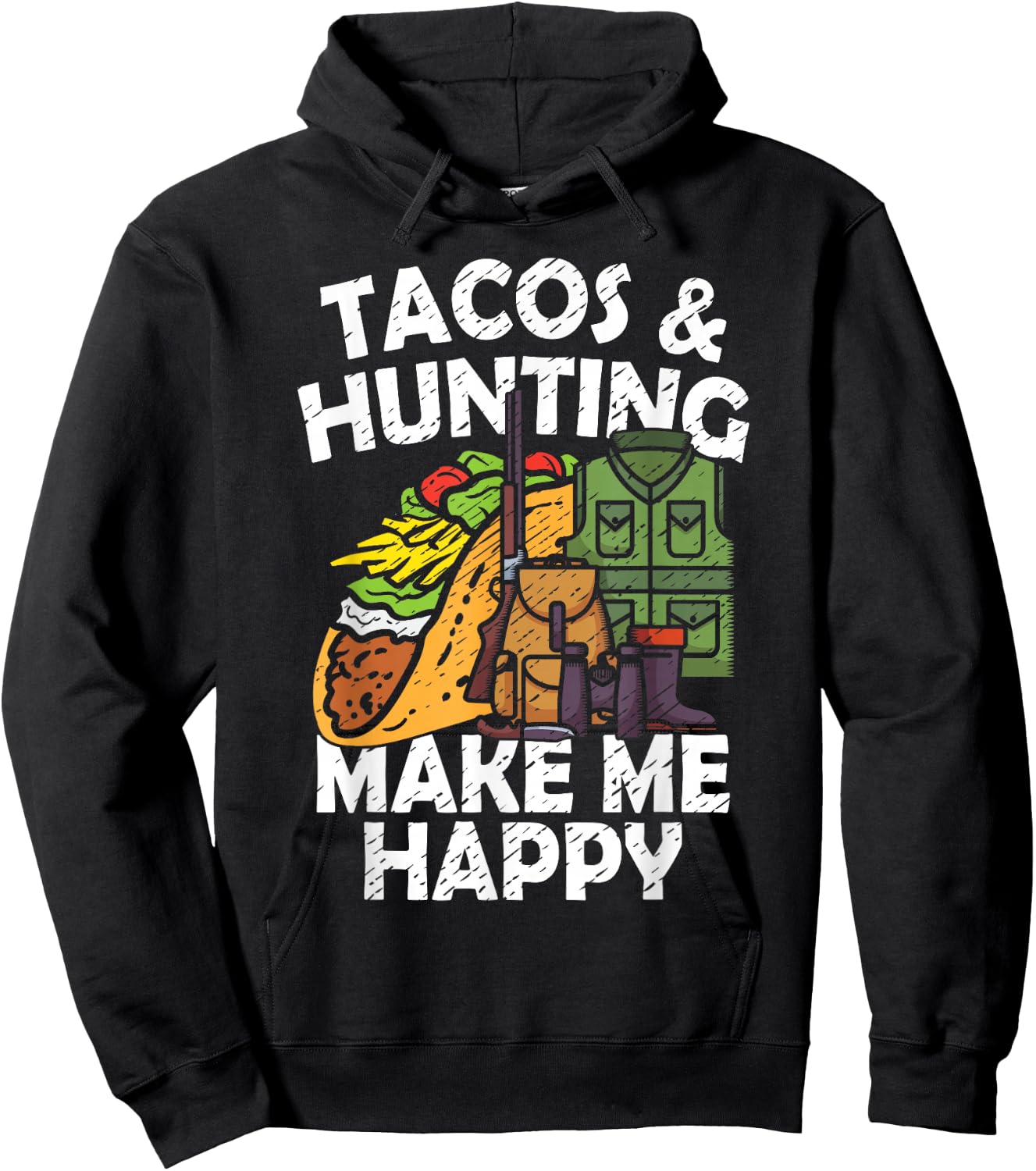 Tacos & Hunting Hunter Mexican Food Lover Mexico Outdoors Hoodie - Hoodie | Black