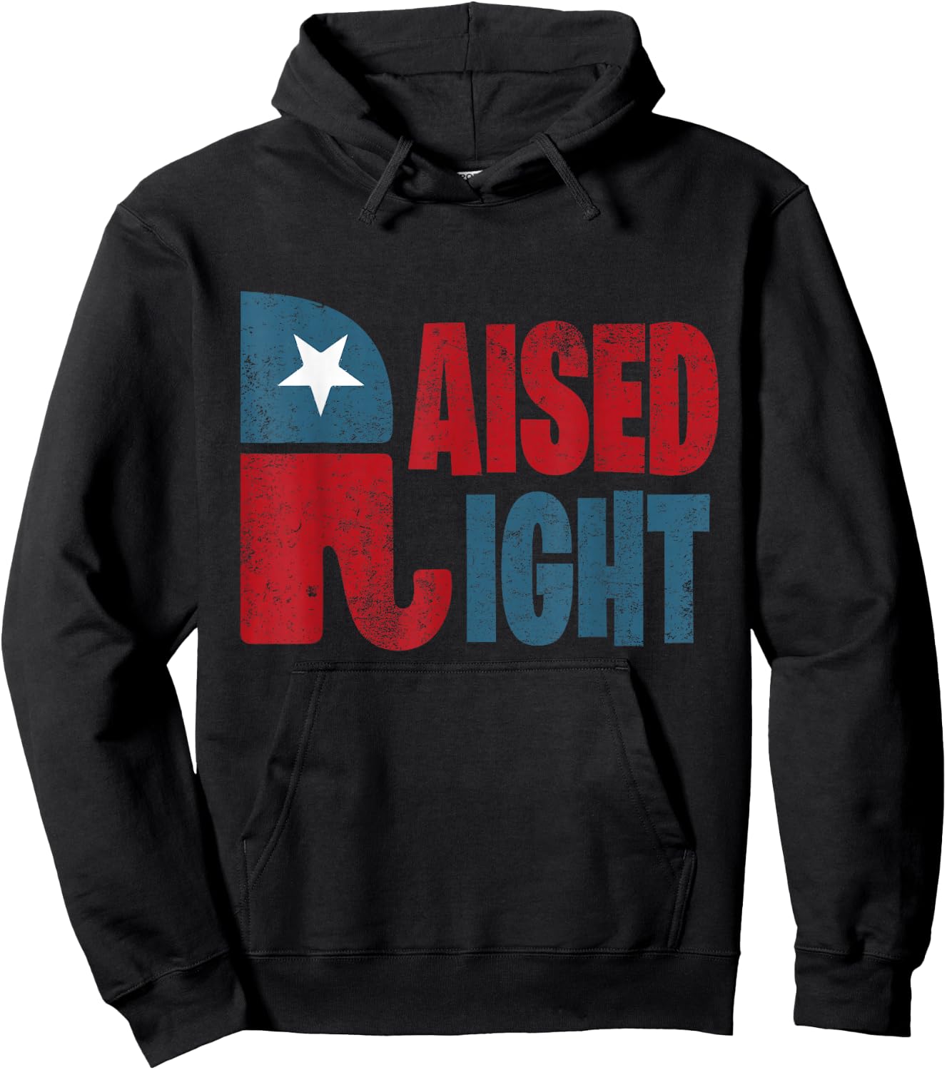 Raised Right Republican Elephant Vote Republican Trump 2020 Hoodie - Hoodie | Black