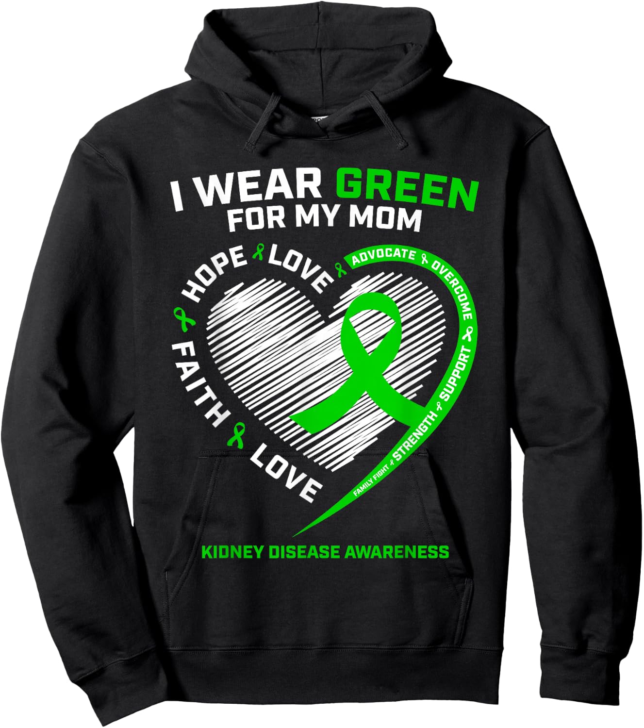 Warrior Fighter Women Men Gifts Mom Kidney Disease Awareness Hoodie - Hoodie | Black