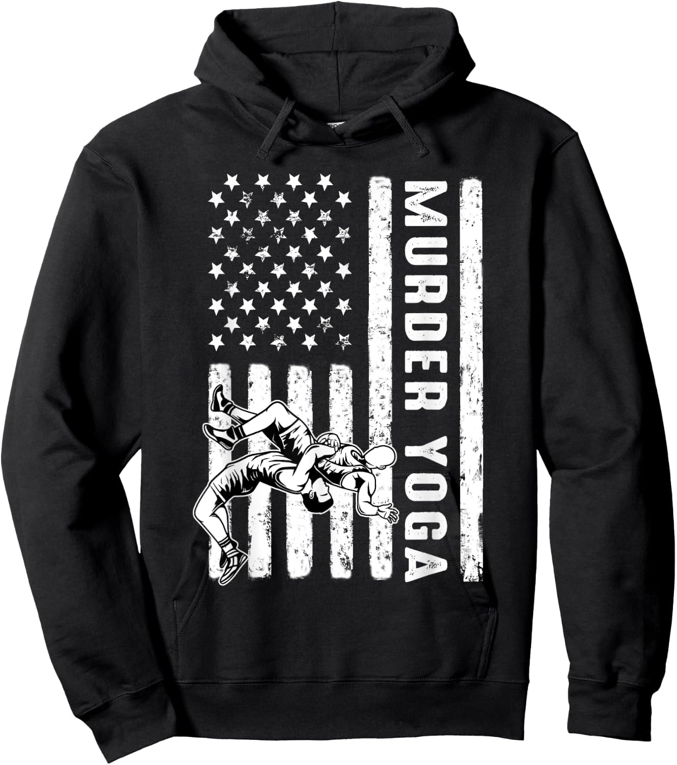 Wrestling Murder Yoga Flag Hoodie - Hoodie | Black