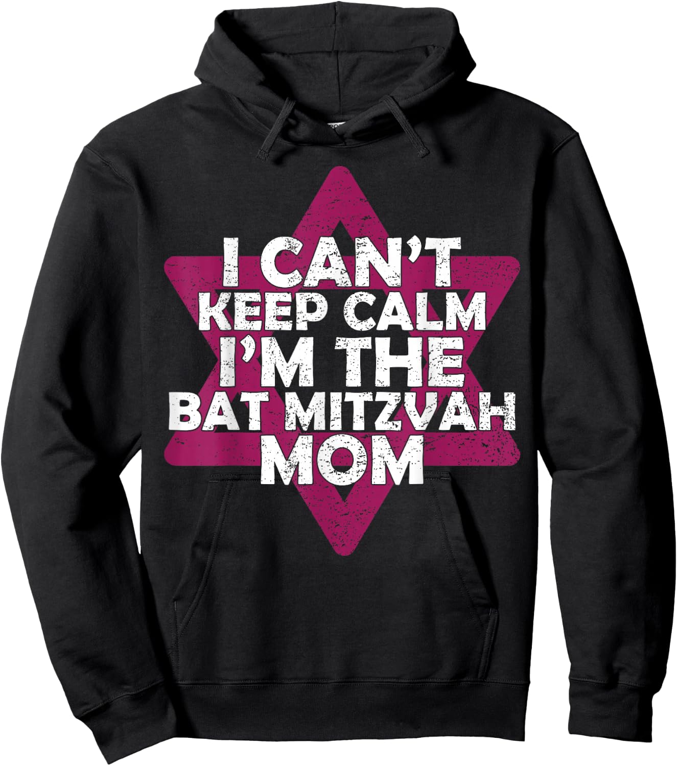 Star Of David Jewish Mom Bat Mitzvah Hoodie - Hoodie | Black