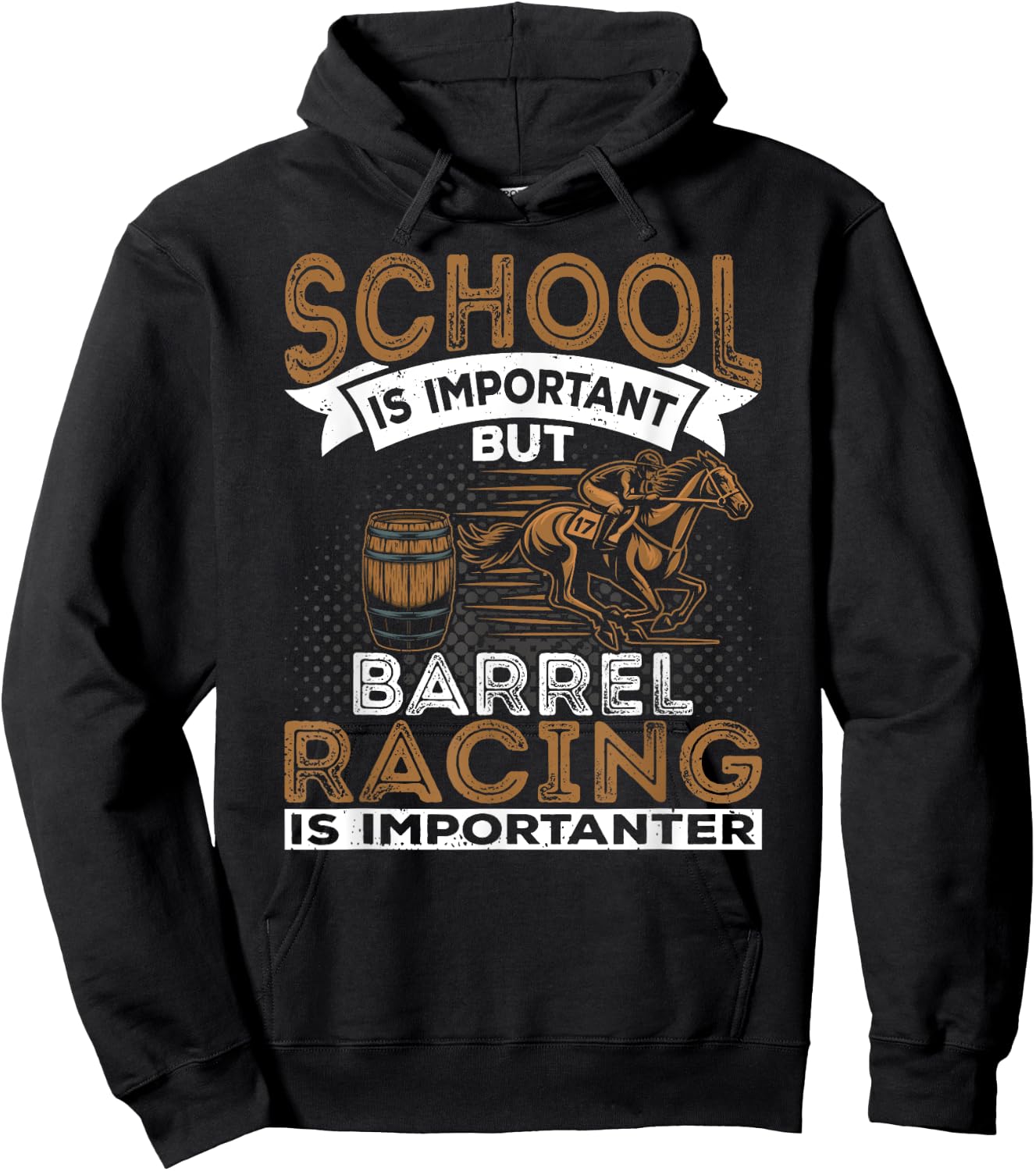 Barrel Racing Is Importanter Horse Racing Barrel Racer Hoodie - Hoodie | Black