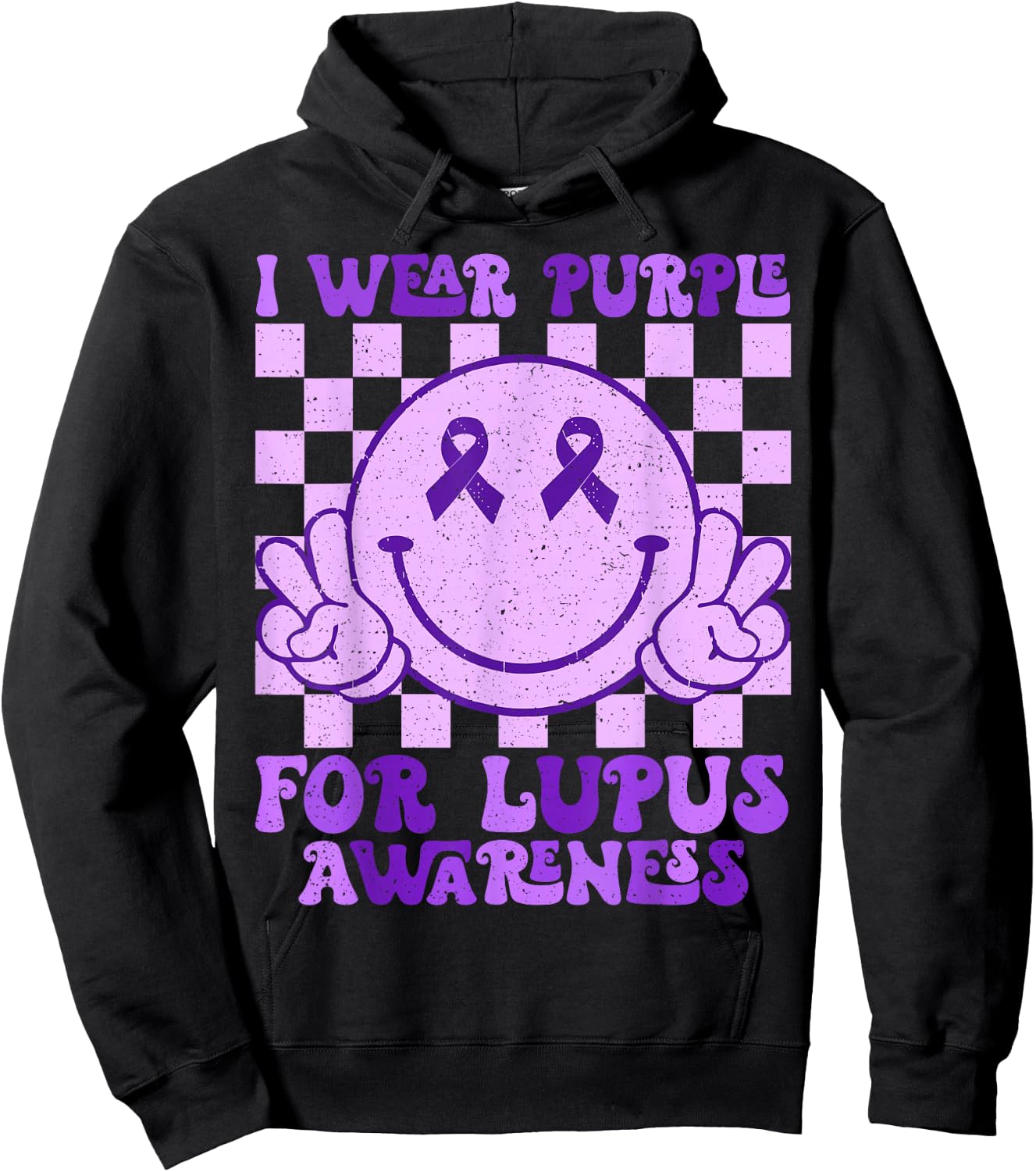 I Wear Purple For Lupus Awareness Men Women Purple Lupus Hoodie - Hoodie | Black