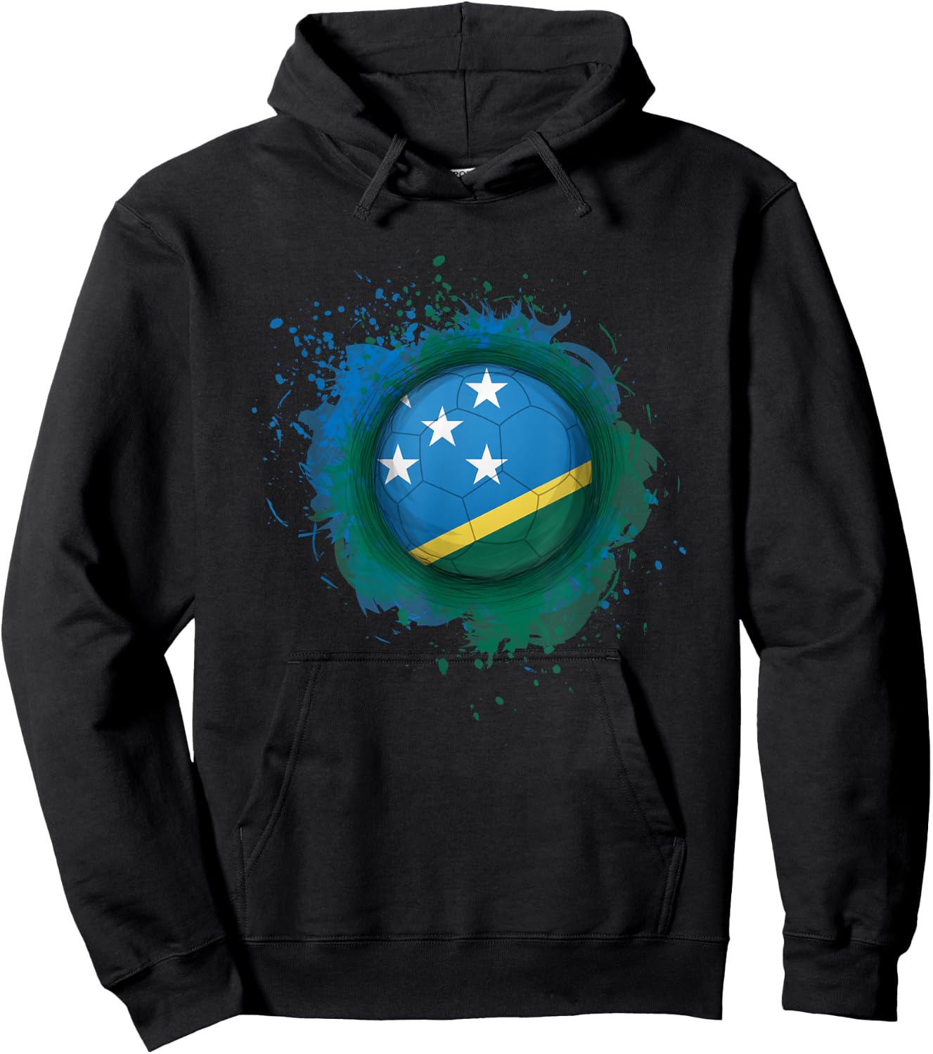 Proud Heritage Solomon Islands Flag Soccer Ball Hoodie - Hoodie | Black