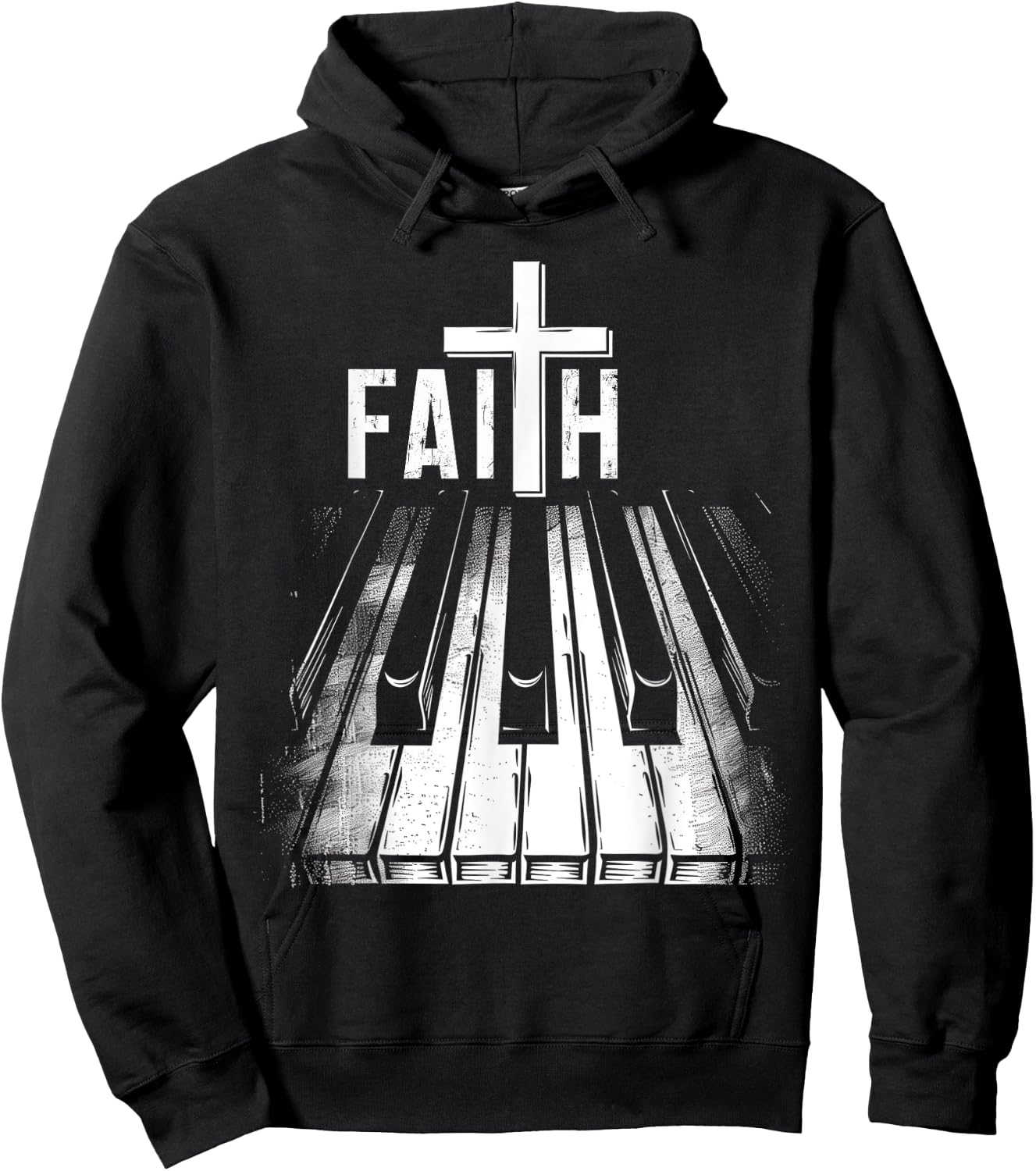 Piano Christian Faith Cross Classical Music Organ Pianist Hoodie - Hoodie | Black