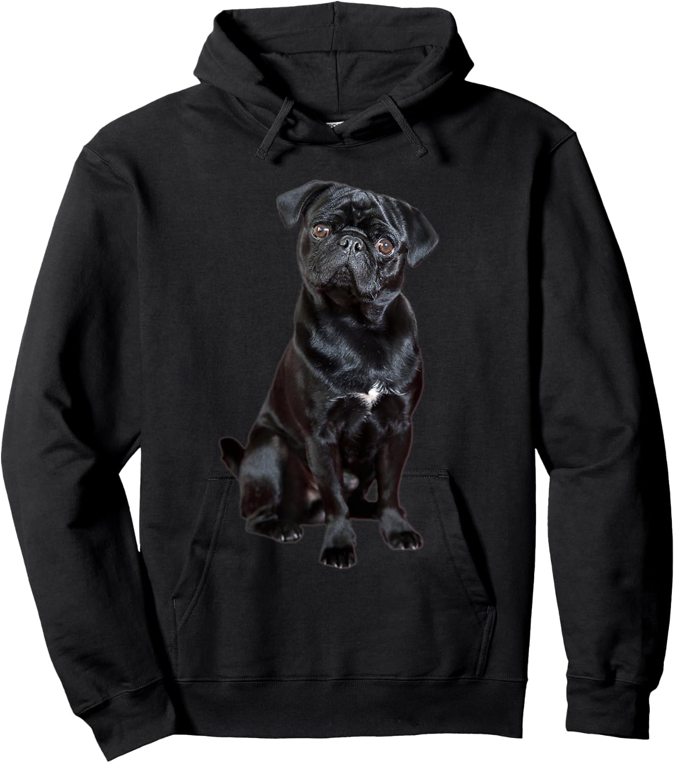 Black Pug Dog For Dog Mom Dad Funny Cute Black Pug Hoodie - Hoodie | Black