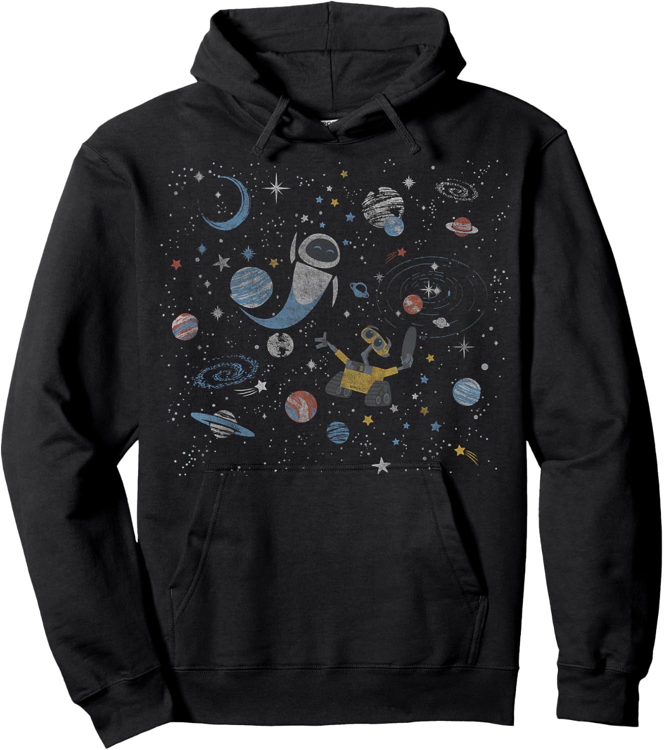 Disney Pixar Wall-E & Eve in Space Hoodie - Hoodie | Black