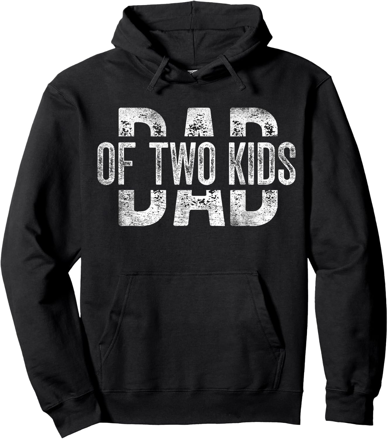 Dad of Two Kids Gifts Daddy of 2 Kids Father's Day Hoodie - Hoodie | Black
