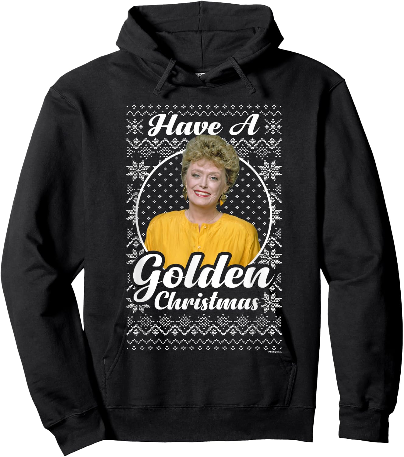 The Golden Girls Iconic Blanche Have A Golden Christmas Logo Hoodie - Hoodie | Black