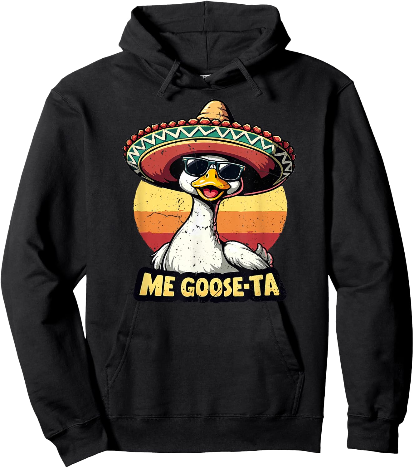 Men Women Funny Me Goose Ta Mexican Goose Pun Spanish Humor Hoodie - Hoodie | Black