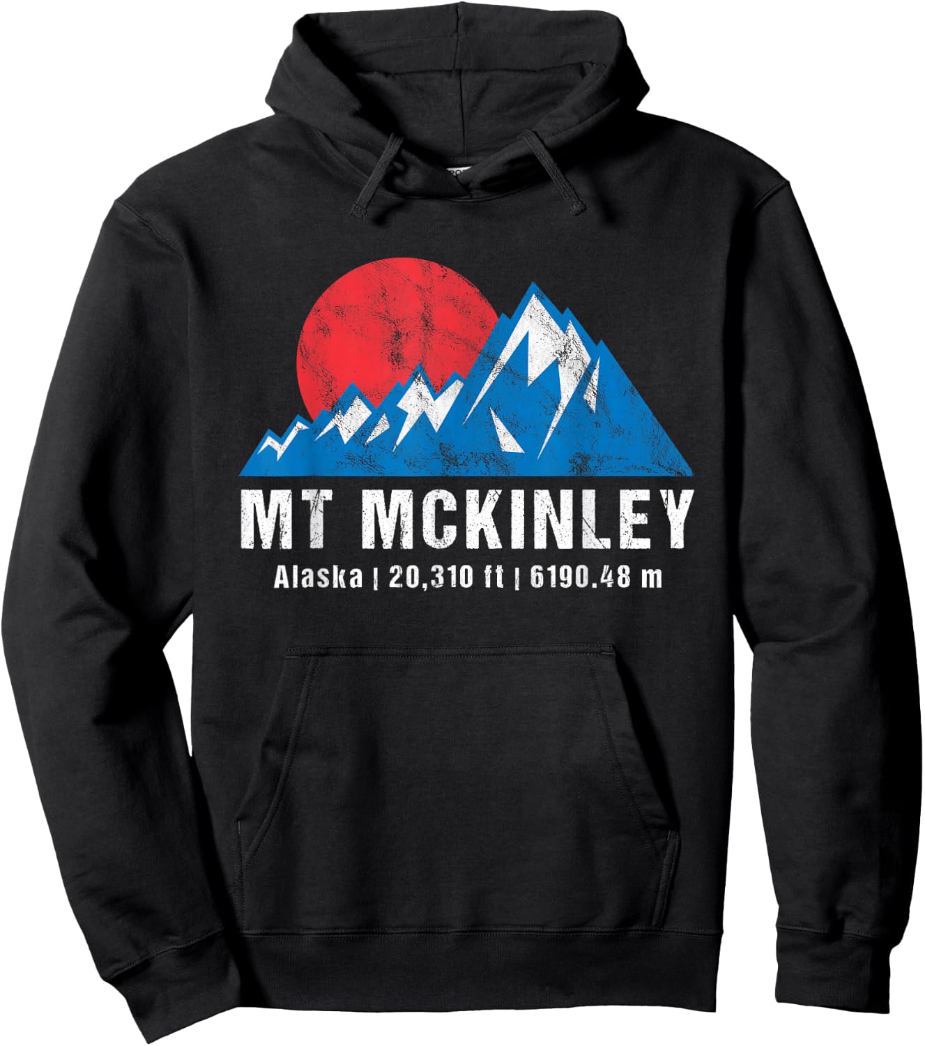 Retro Mount McKinley Alaska Mountains Hoodie - Hoodie | Black