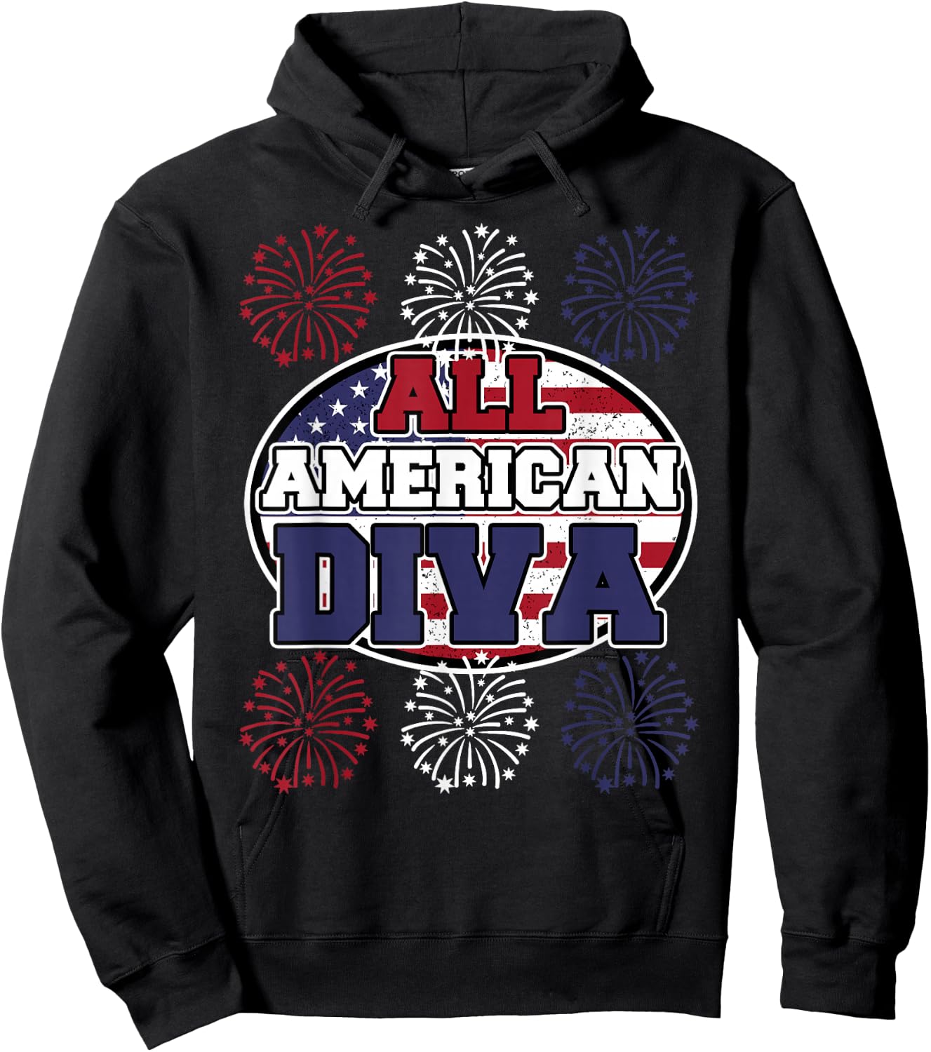 All American Diva - Party - American Diva Hoodie - Hoodie | Black
