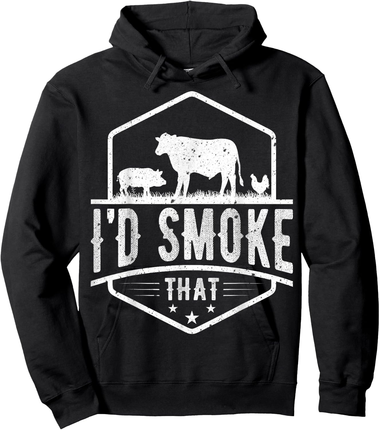 I'd Smoke That - Chicken Pig Cow Barbecue Grilling BBQ Lover Hoodie - Hoodie | Black