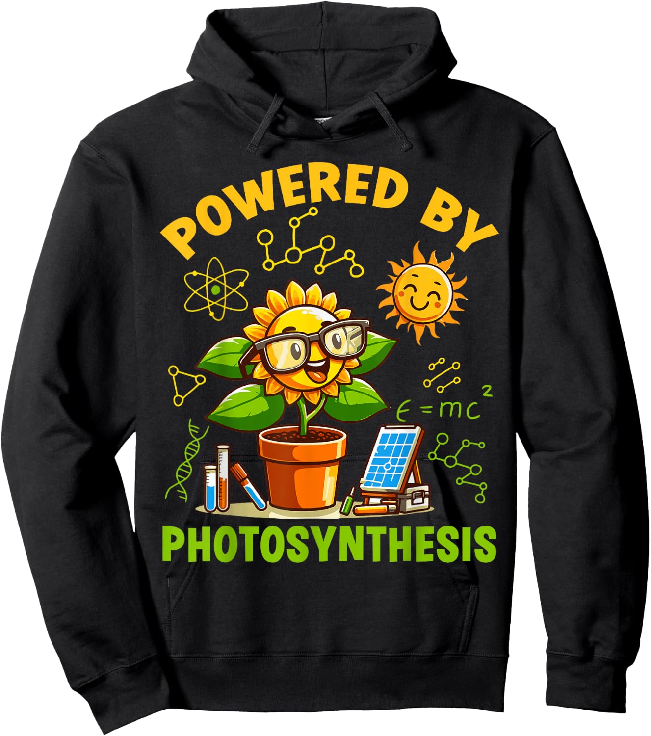 Powered by Photosynthesis Science Botany Hoodie - Hoodie | Black