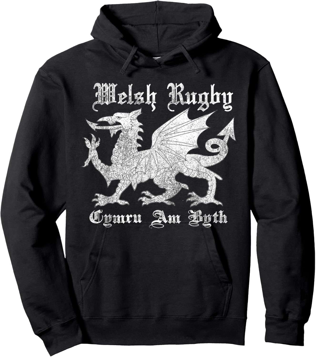 Vintage Welsh Rugby Shirt or Gift | Wales Rugby Football Top Hoodie - Hoodie | Black