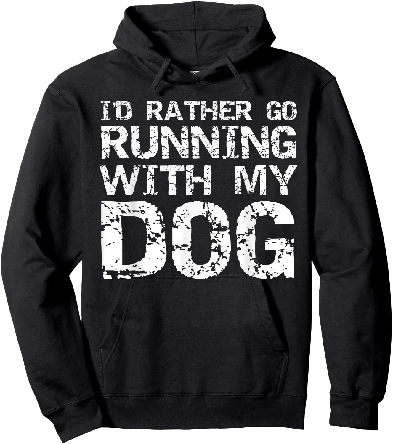 Runner Quote Run Gear Fun I'd Rather Go Running with My Dog Hoodie - Hoodie | Black