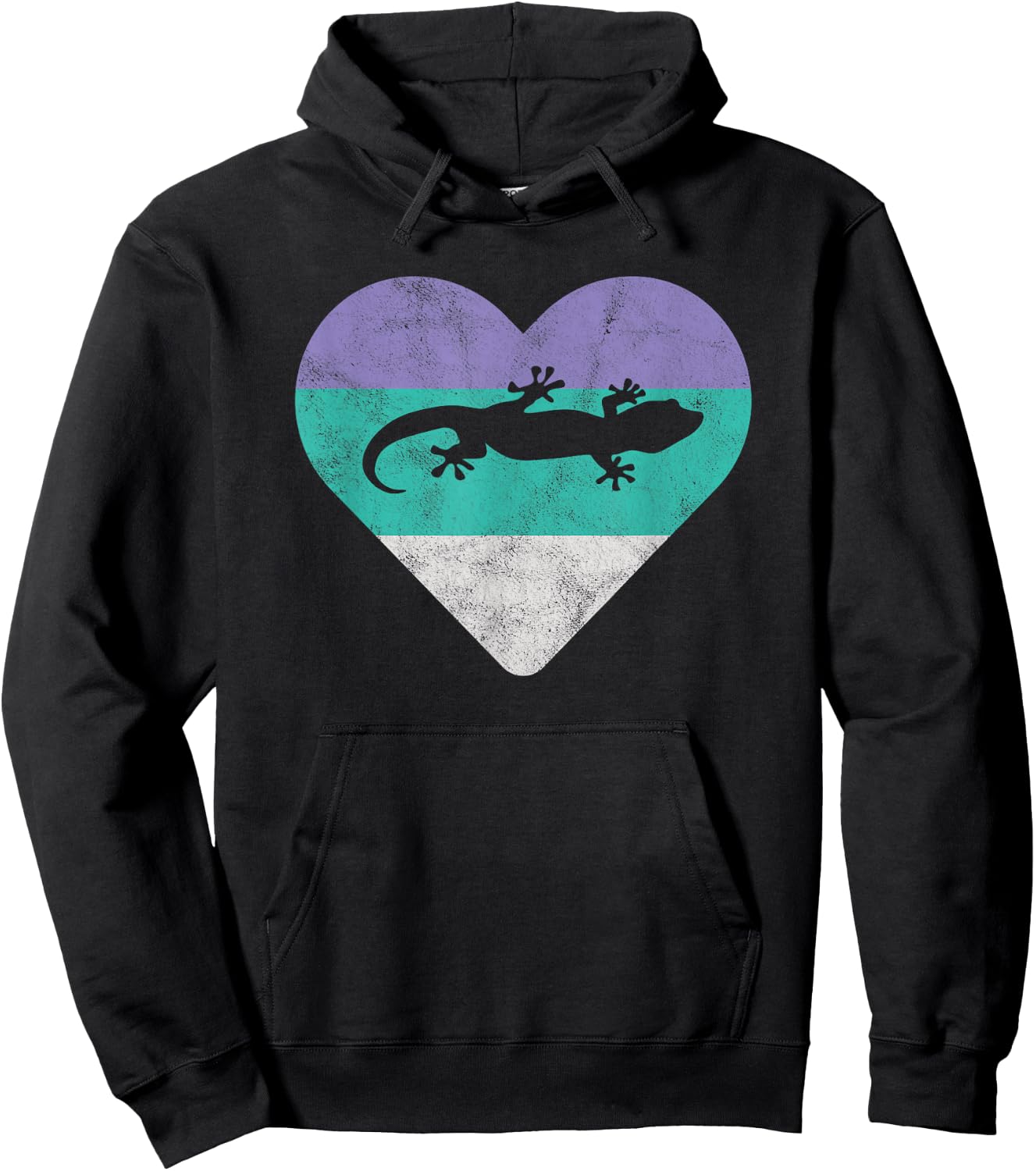 Gecko Retro Lizard Gift or Girls Hoodie - Hoodie | Black