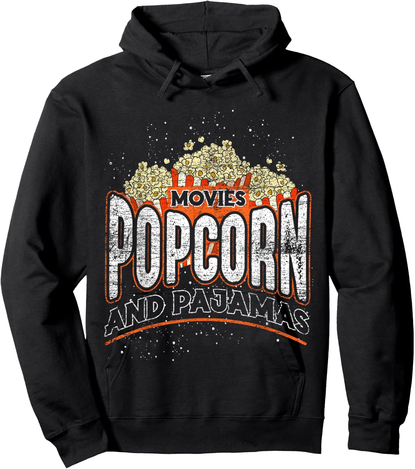 Movies Popcorn And Pajamas Popcorn Hoodie - Hoodie | Black