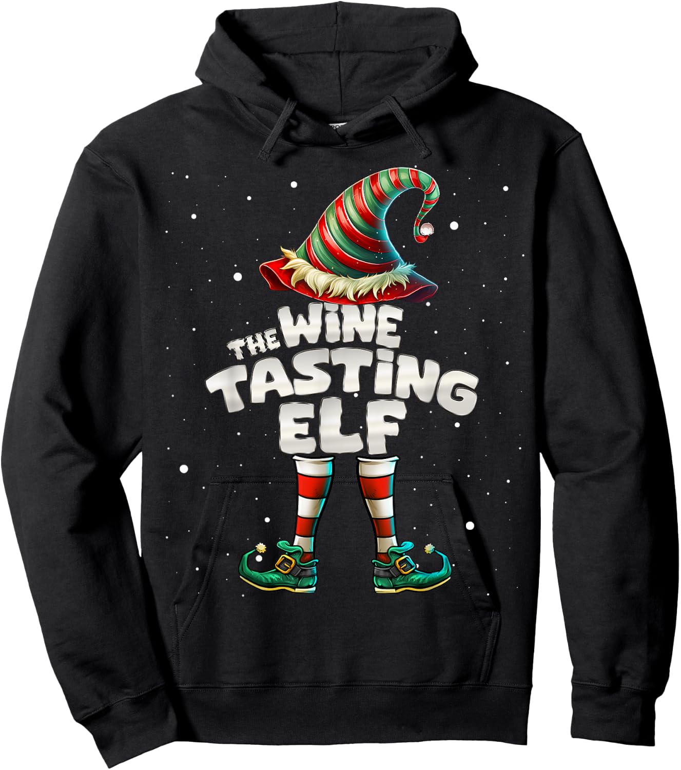 I'm The Wine Tasting Elf Family Matching Group Christmas Hoodie - Hoodie | Black