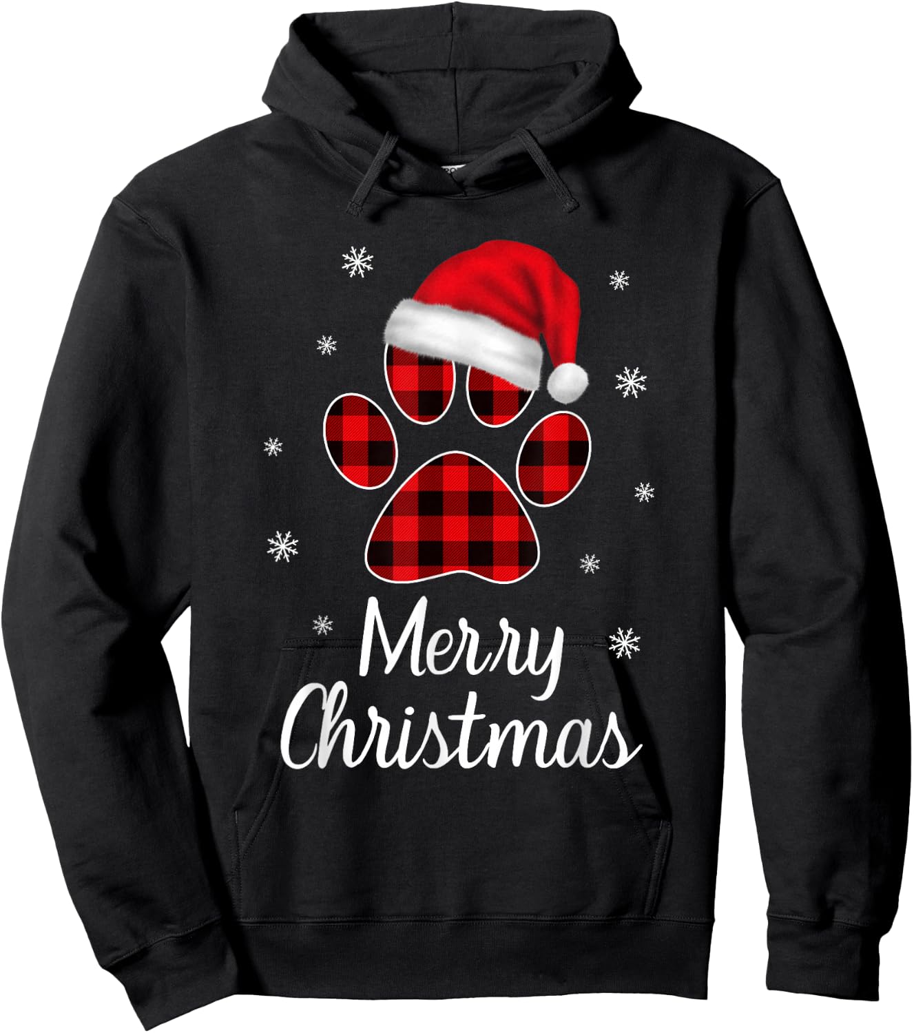 Christmas Pajama Women Kids Girl Christmas Gifts Cat Dog Paw Hoodie - Hoodie | Black