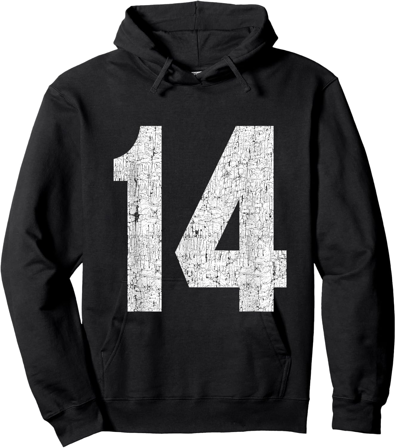 #14 Jersey Uniform Varsity Sports Number, 14th Birthday Hoodie - Hoodie | Black