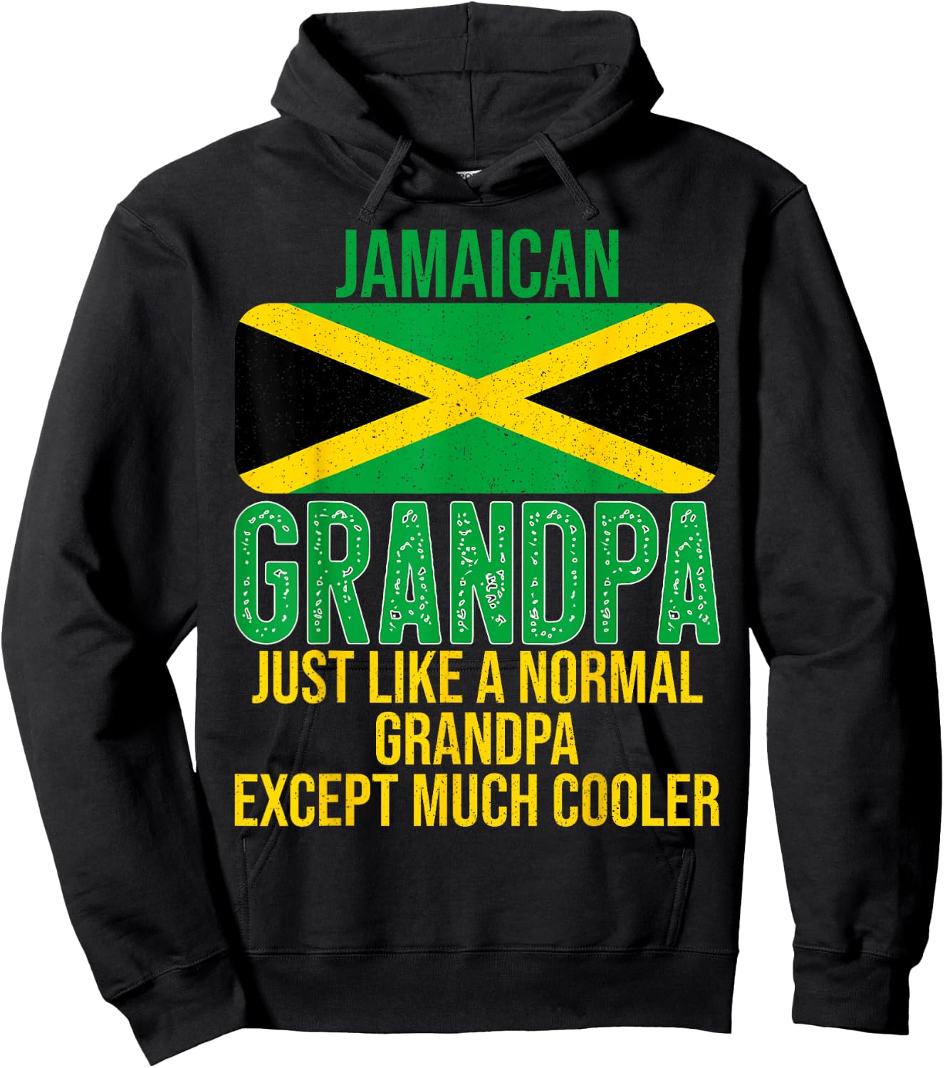 Vintage Jamaican Grandpa Jamaica Flag for Father's Day Hoodie - Hoodie | Black