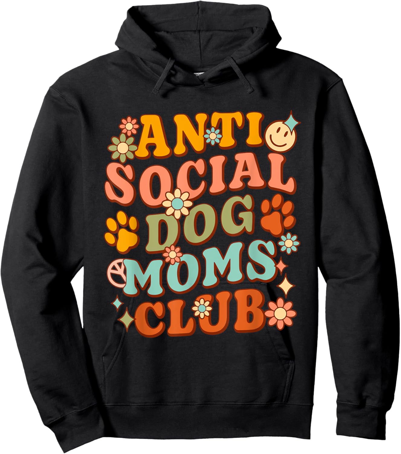 Anti-Social Dog Moms Club Design Men Women Hoodie - Hoodie | Black