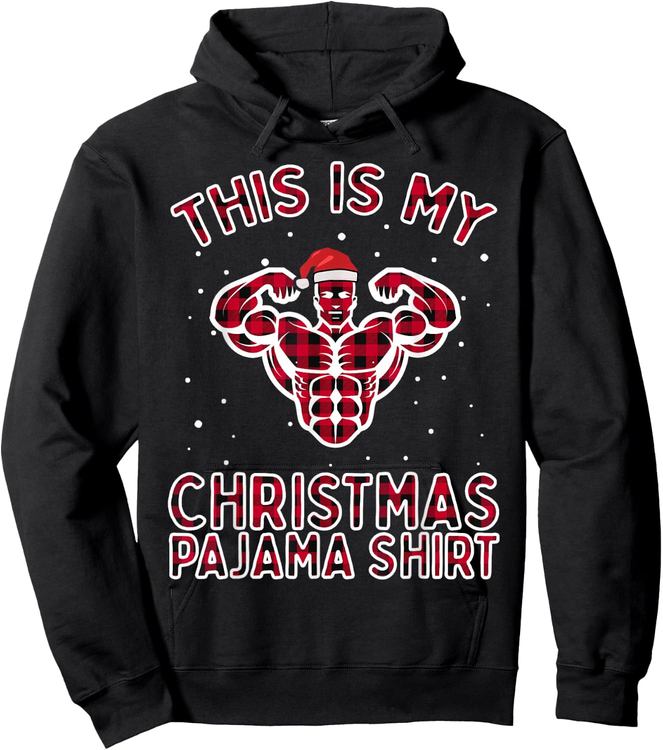 This Is My Christmas Workout Pajama Shirt - Bodybuilder Gift Hoodie - Hoodie | Black
