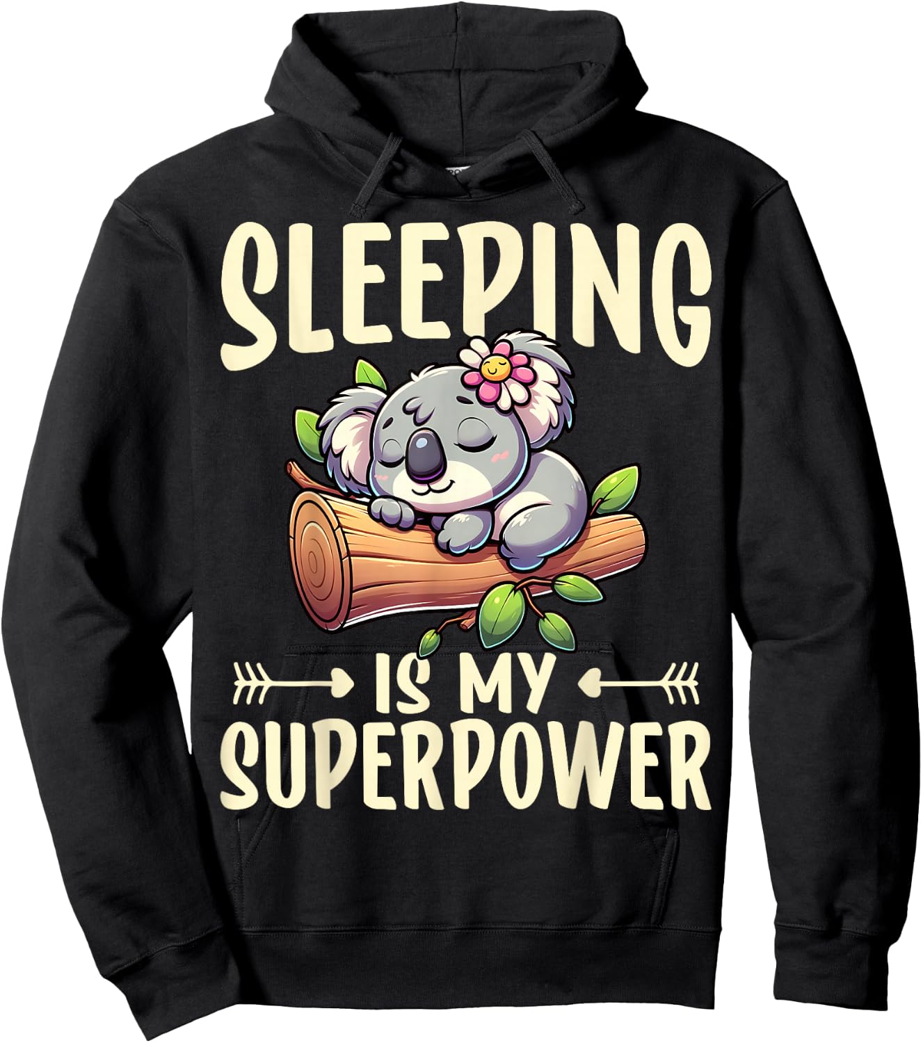 Koala Bear - Sleeping Is My Superpower Sleeping Koala Lover Hoodie - Hoodie | Black