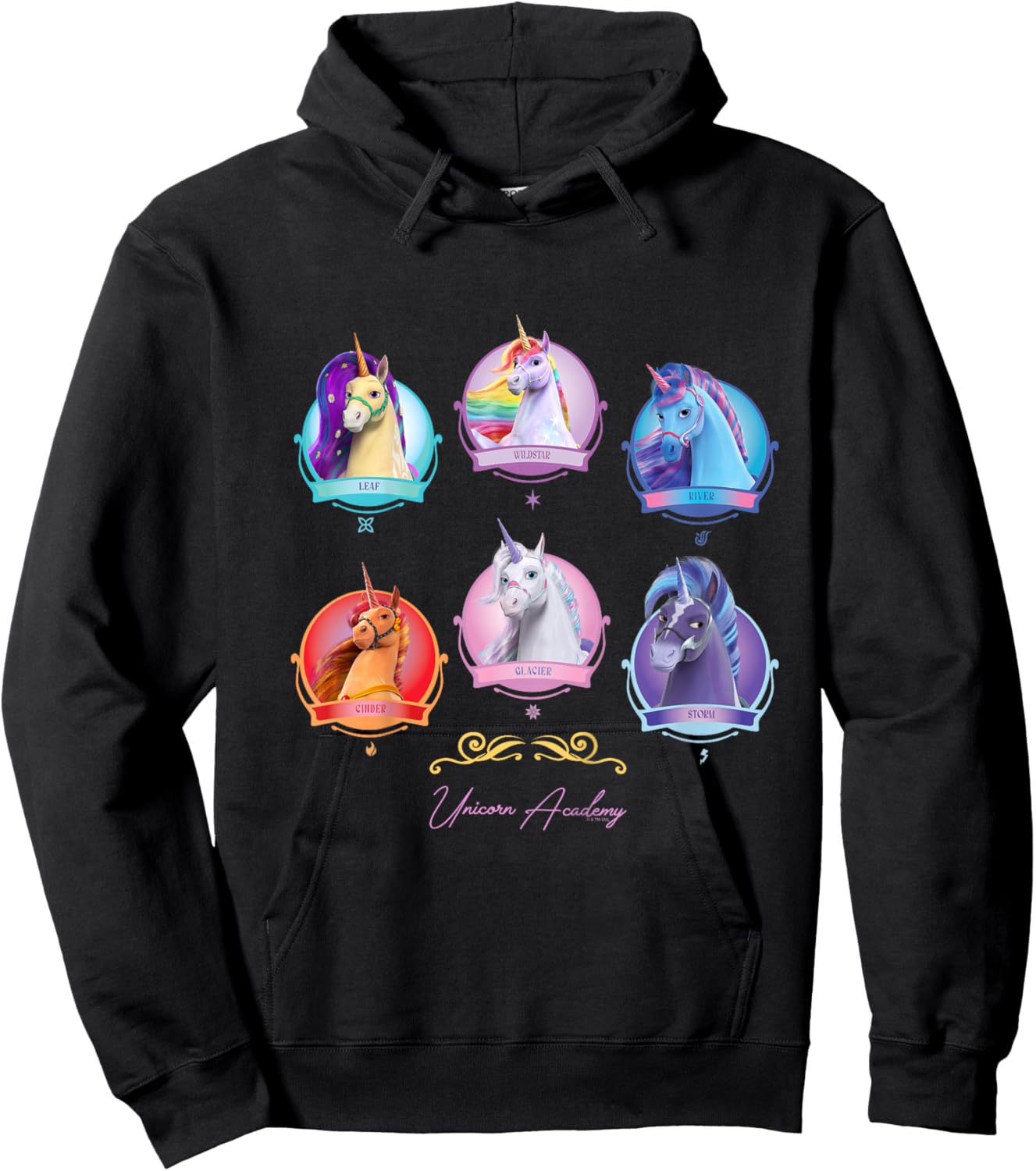 Kids Unicorn Group Hoodie - Hoodie | Black