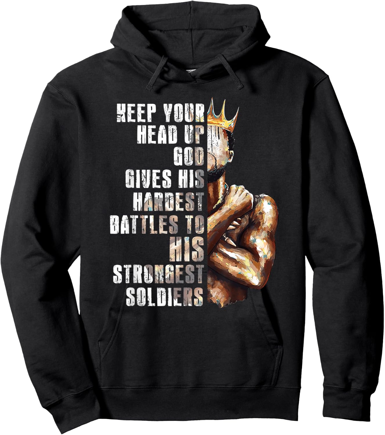 God Gives His Hardest Battles To His Strongest Soldiers Hoodie - Hoodie | Black