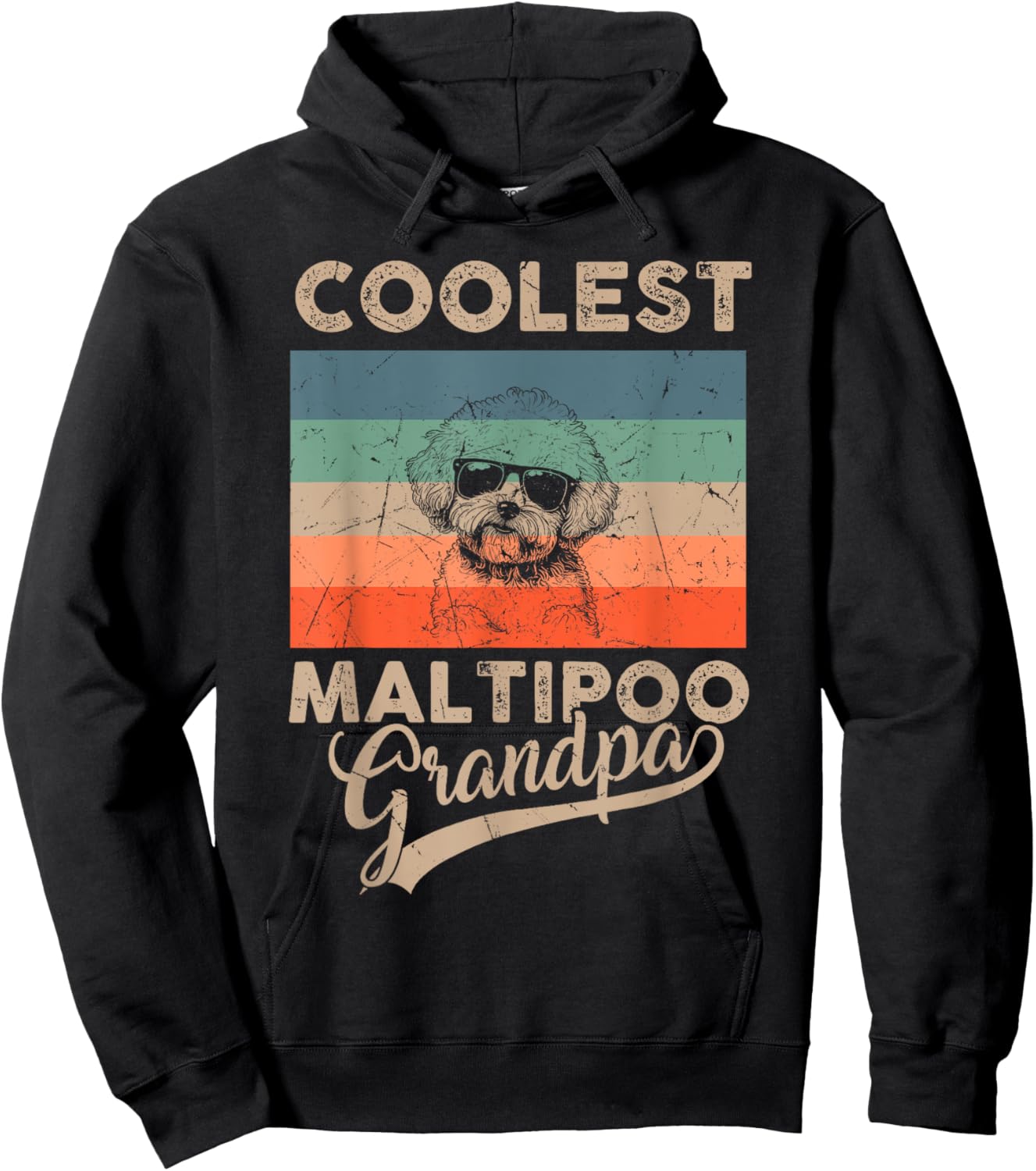 Coolest Maltipoo Grandpa Gifts Dad Funny Dog Grandpa Retro Men Women Kids Hoodie - Hoodie | Black