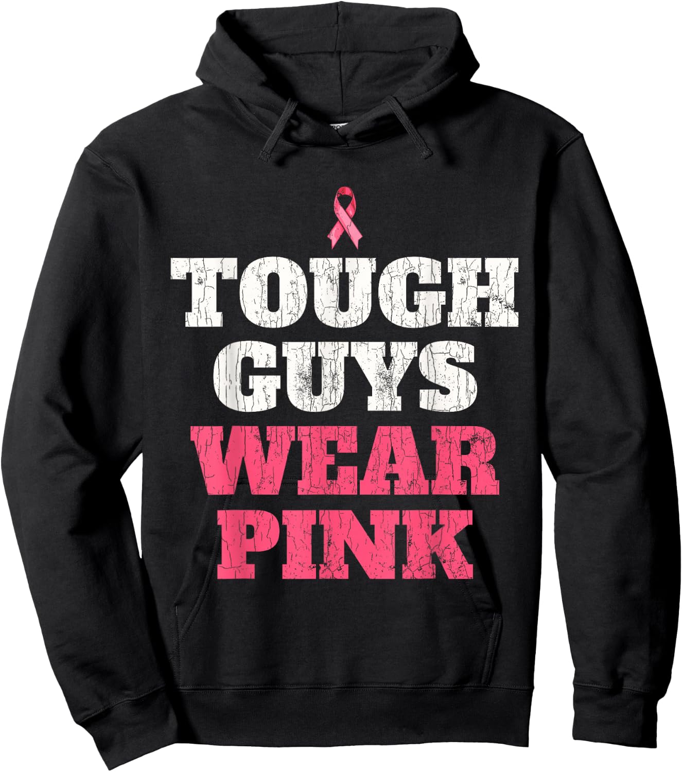 Breast Cancer Awareness Tough Guys Wear Pink Hoodie - Hoodie | Black