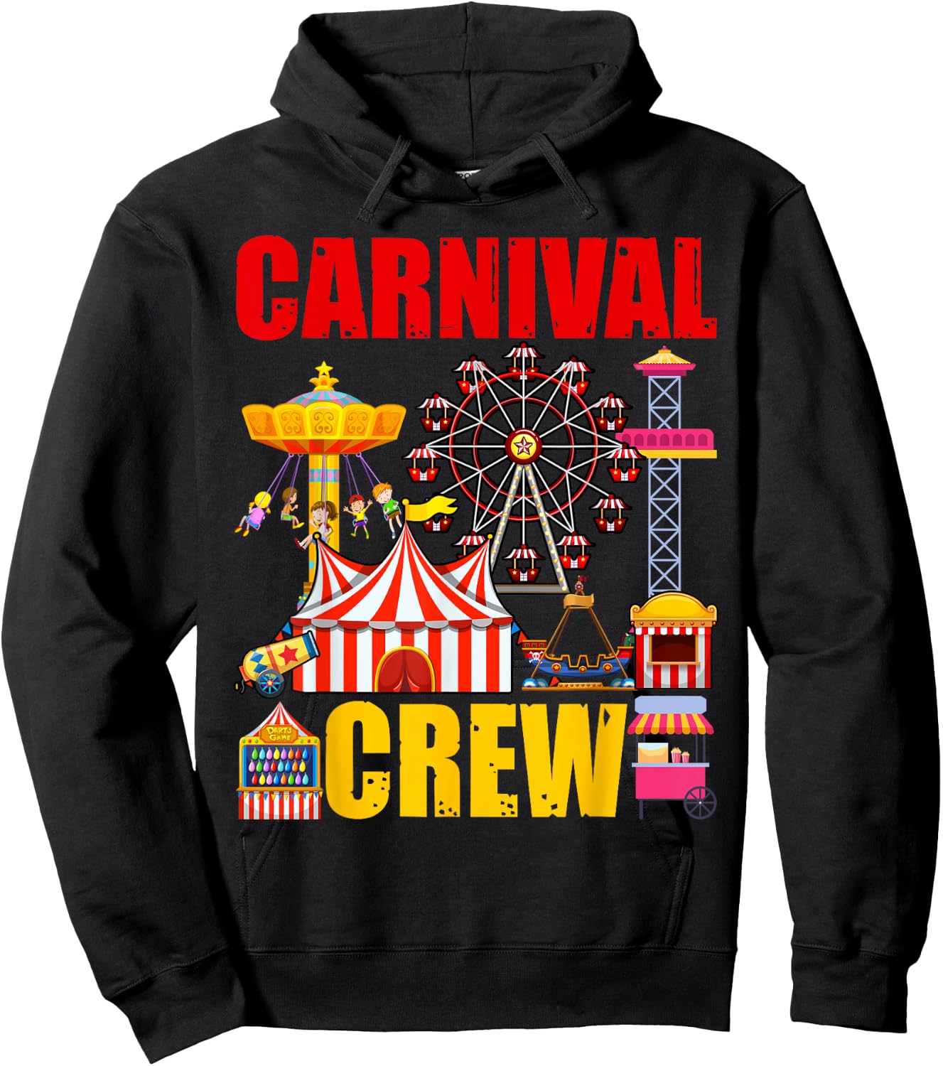 Carnival Crew Funny Circus Staff Costume Circus Theme Party Hoodie - Hoodie | Black