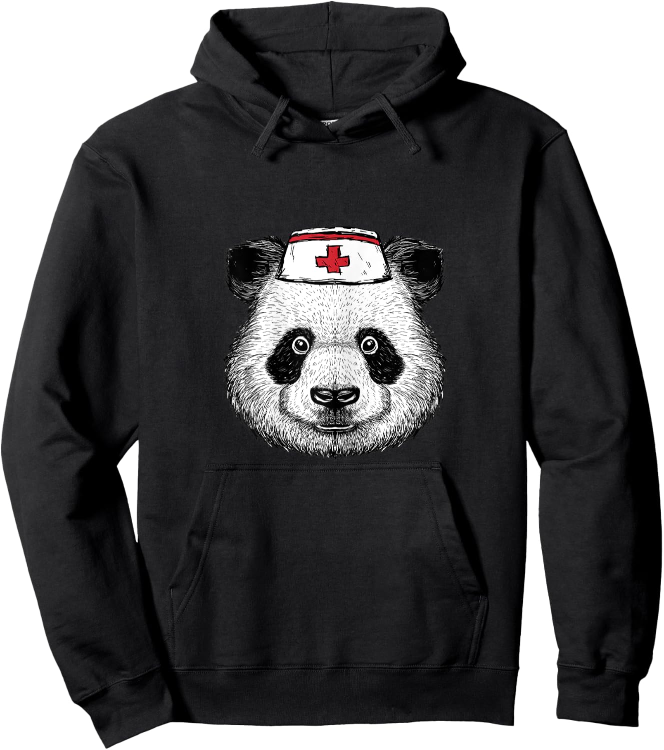 Nurse panda bear - doctor caregiver costume funny animals Hoodie - Hoodie | Black