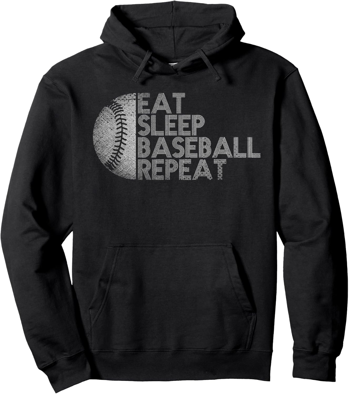Eat Sleep Baseball Repeat Baseball Player Funny Baseball Hoodie - Hoodie | Black