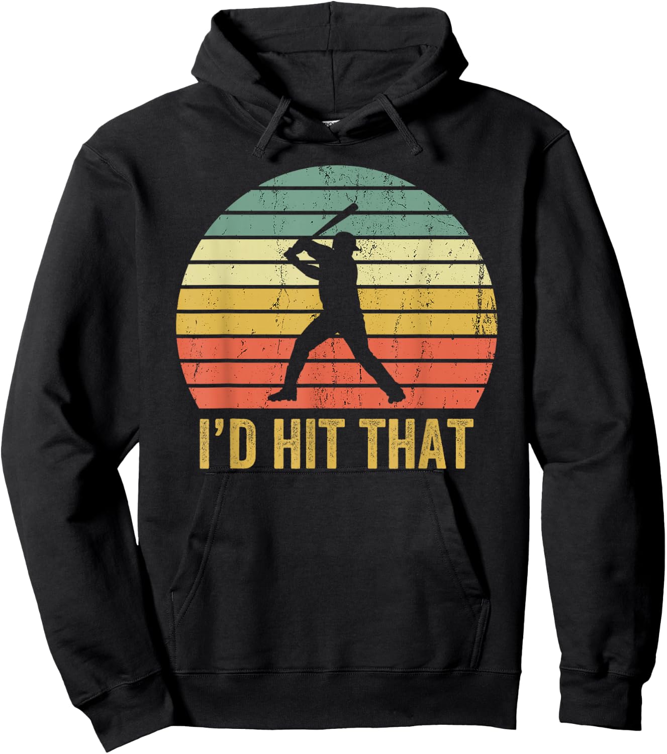 Vintage Baseball Player Funny I'd Hit That Batter Sport Hoodie - Hoodie | Black