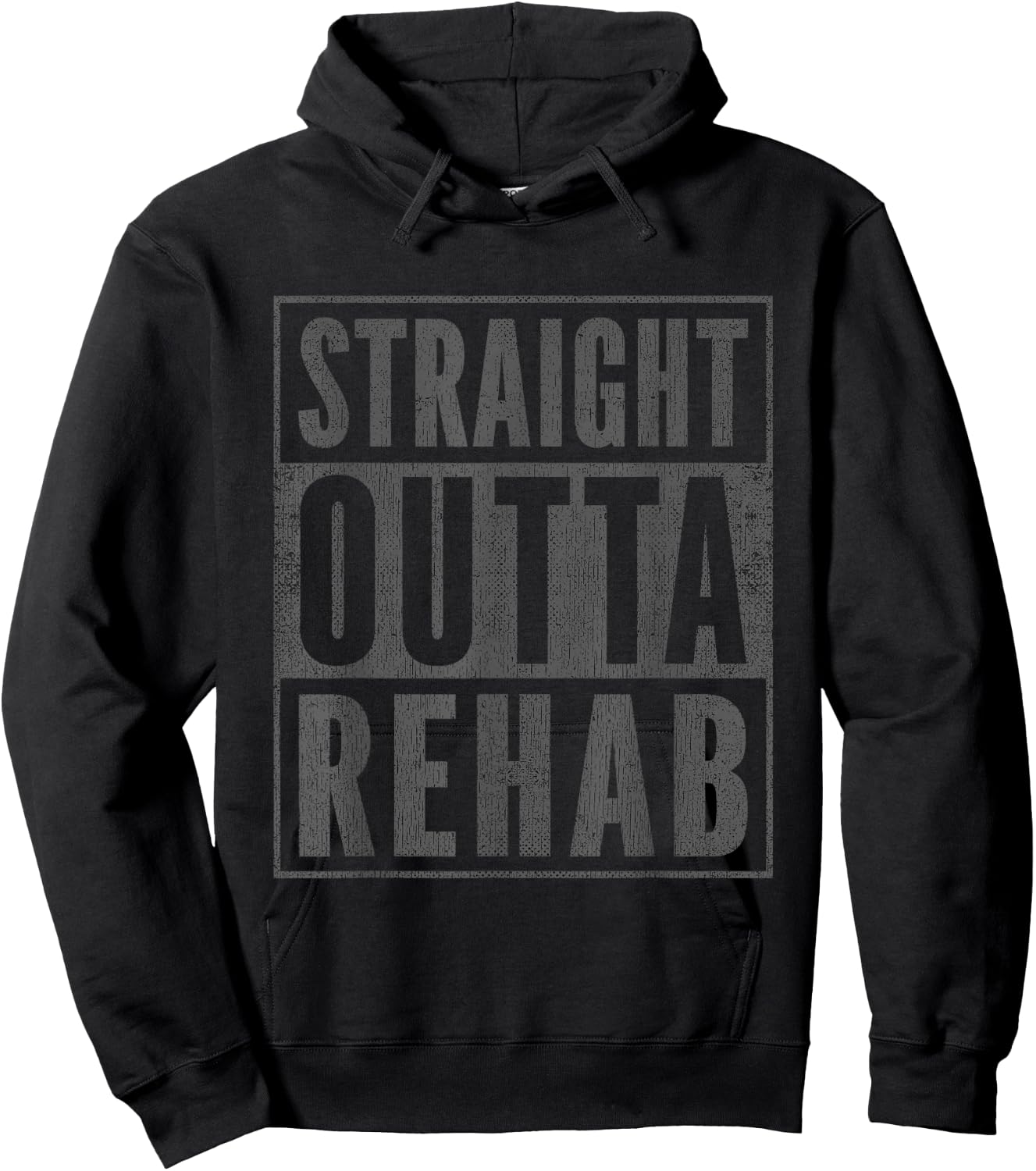 Funny Patient Get Well Gag Gift Straight Outta Rehab Hoodie - Hoodie | Black