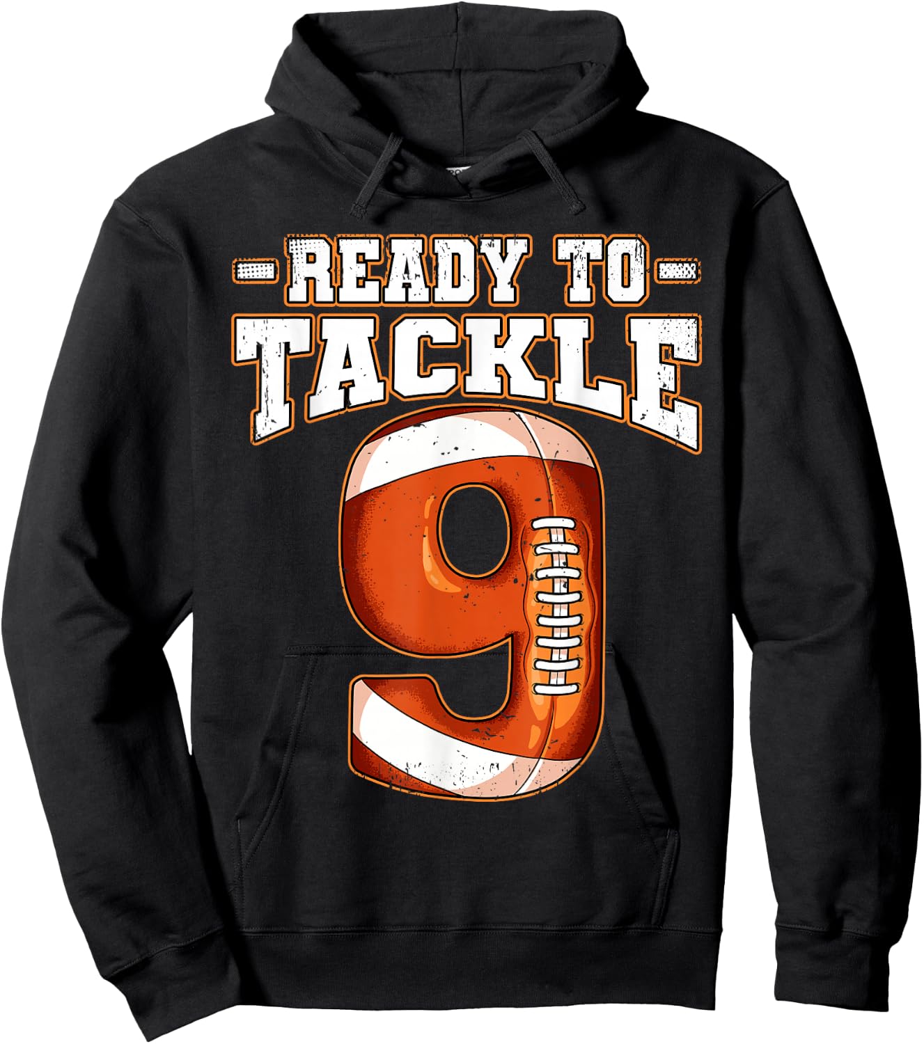 9th Birthday Football Hoodie - Hoodie | Black
