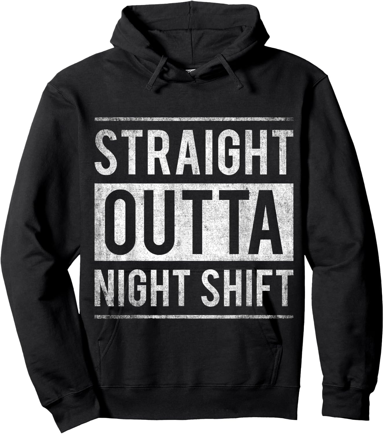 Straight Outta Night Shift Nurse Hoodie - Hoodie | Black