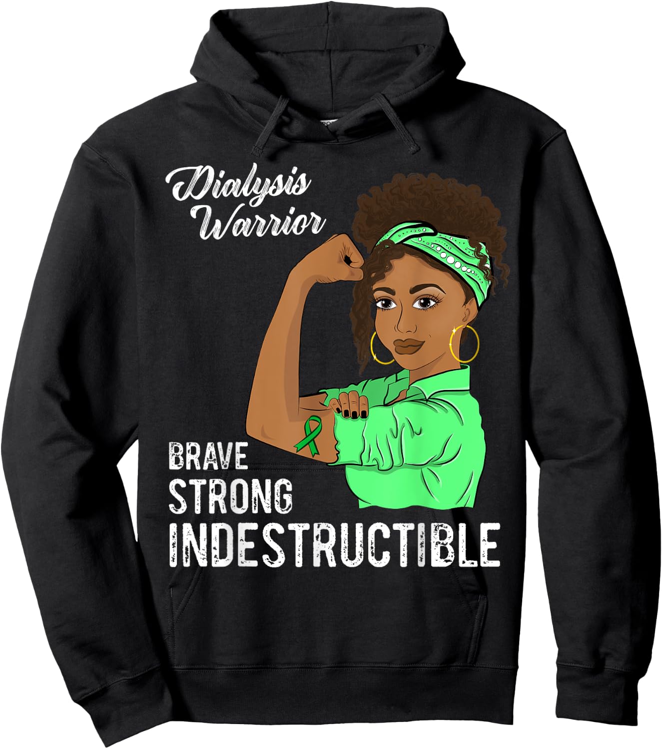 Dialysis Warrior Indestructible Kidney Survivor Awareness Hoodie - Hoodie | Black