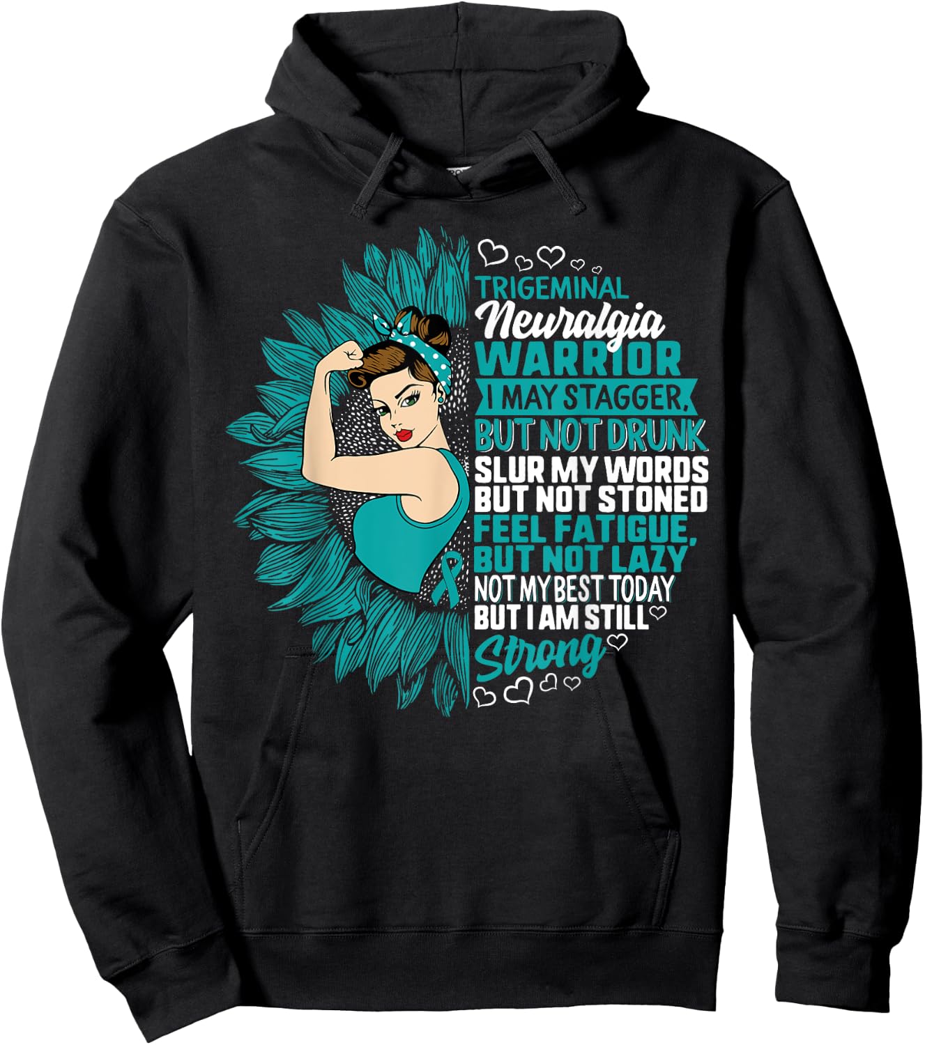 Trigeminal Neuralgia Awareness Not My Best But Strong Woman Hoodie - Hoodie | Black