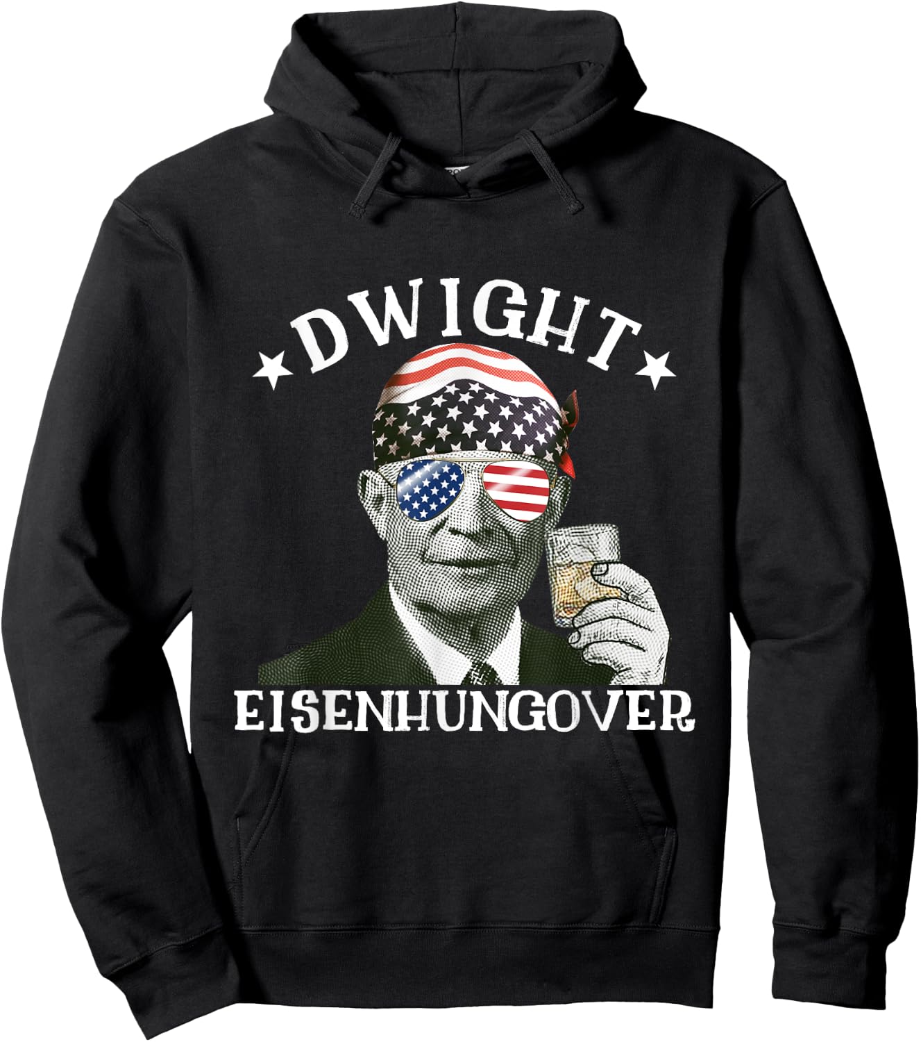 Dwight Eisenhungover Dwight Eisenhower Drinking Presidents Hoodie - Hoodie | Black