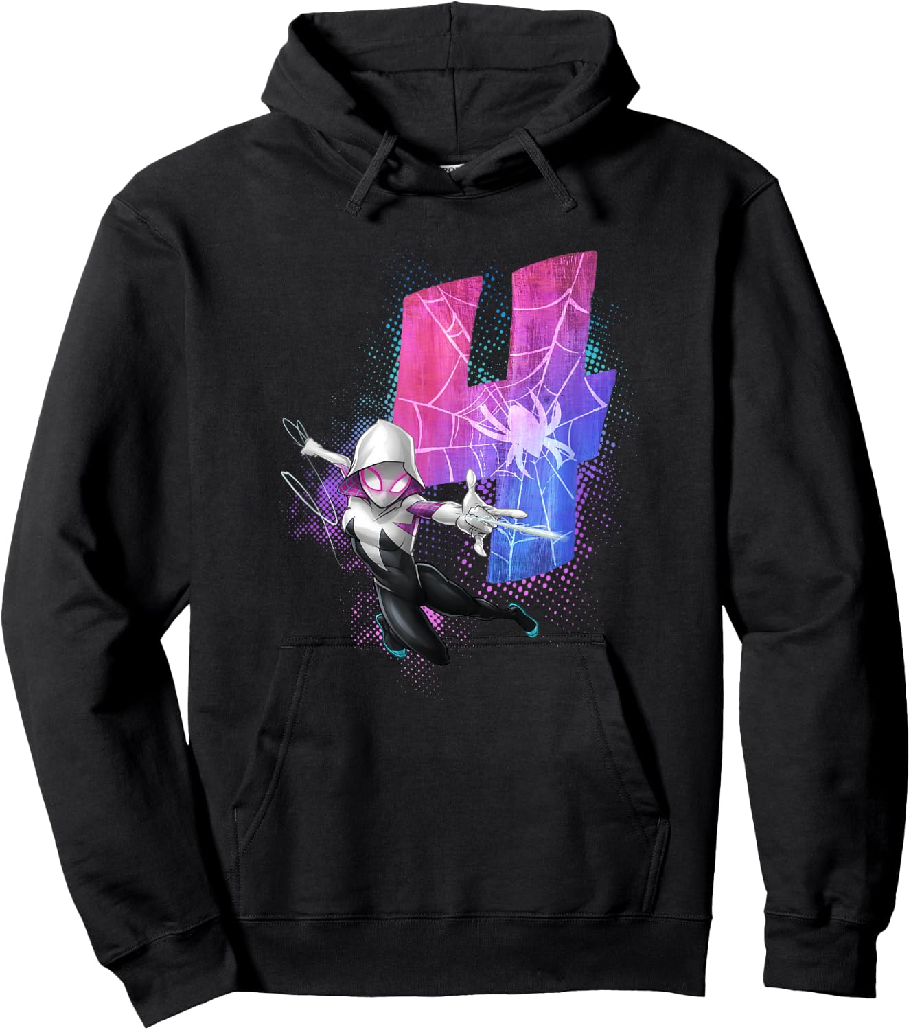 Marvel Ghost-Spider Gwen Stacy 4th Birthday Graphic Hoodie - Hoodie | Black