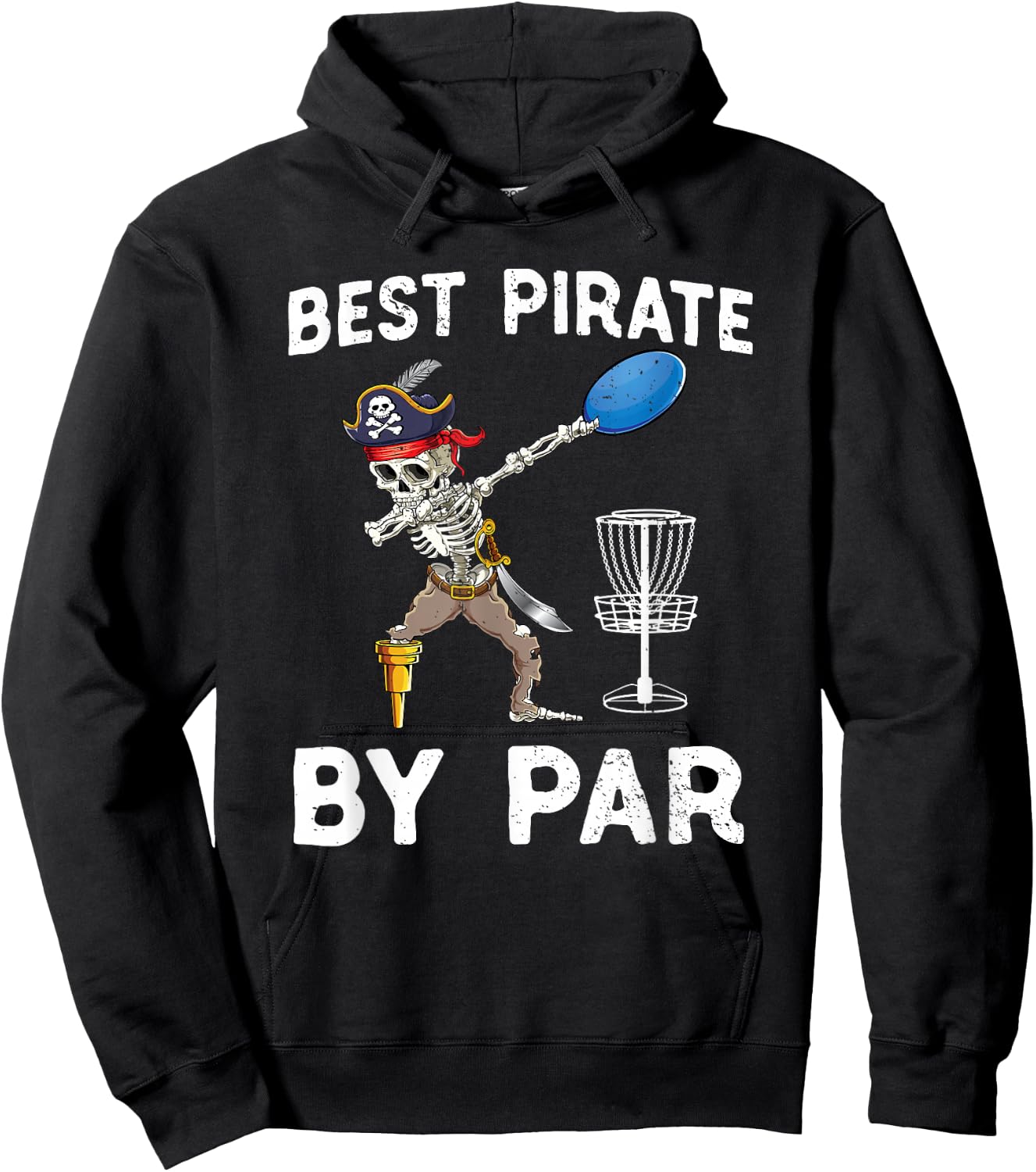 Funny Disc Golf Pirate Skeleton Halloween Frisbees Disk Golf Hoodie - Hoodie | Black